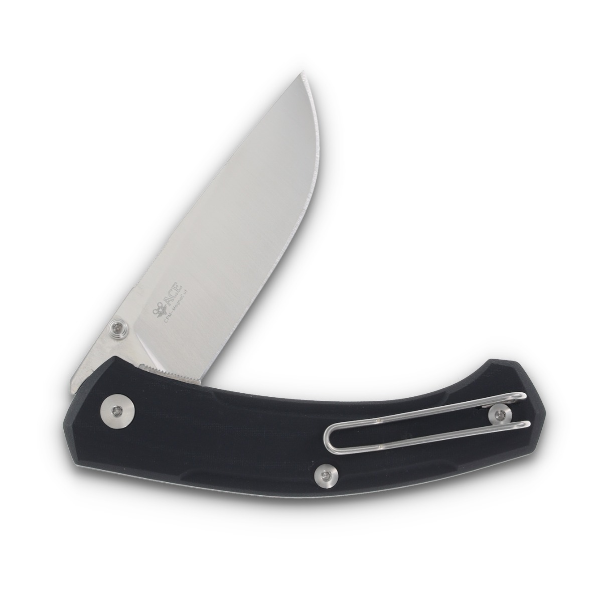 GiantMouse Ace Iona V2 Linerlock Folding Knife (Satin Magnacut, Black Linen Micarta) IONA-V2-BLACK-LINEN View 4
