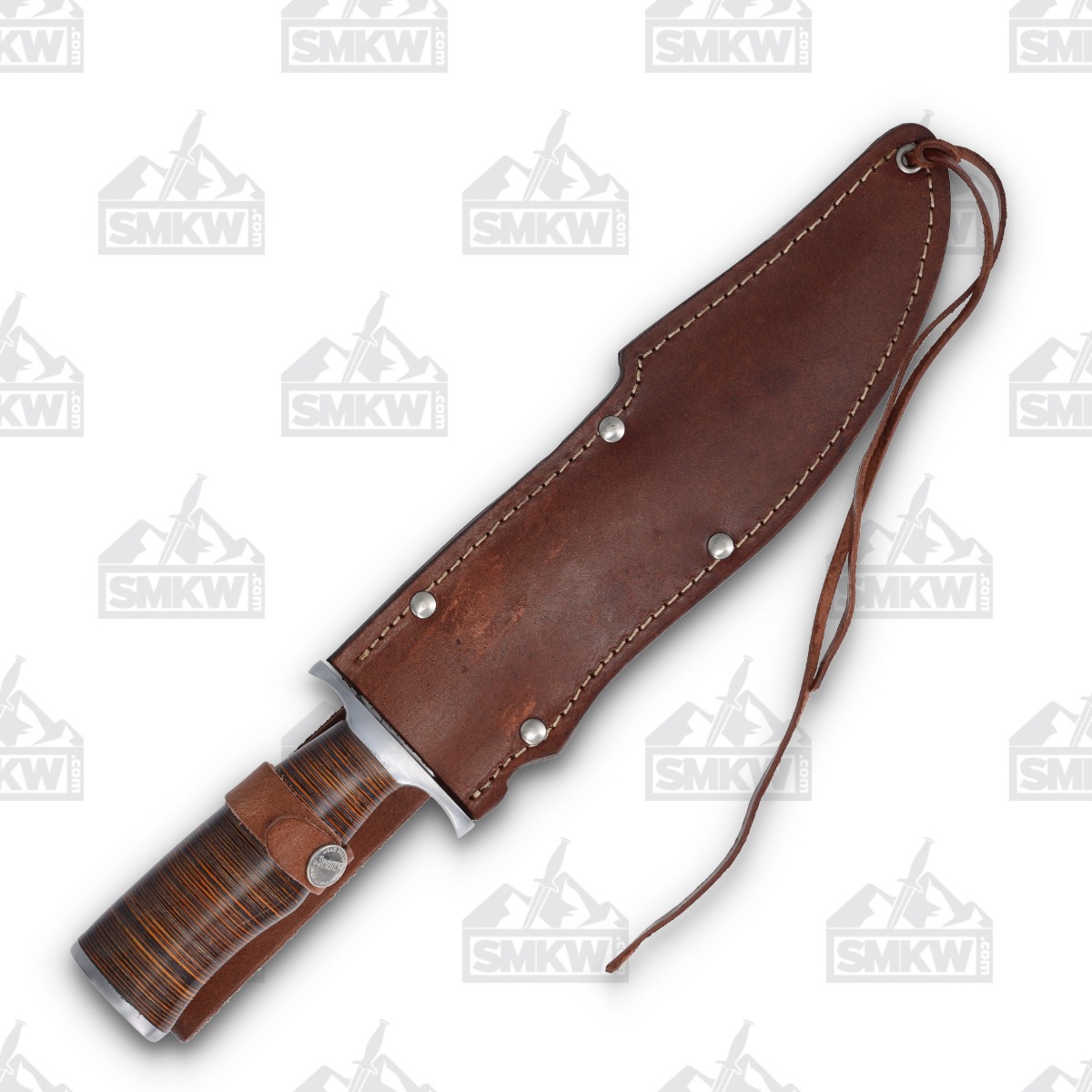 Marbles MR621 Stacked Leather 10in Bowie Fixed Blade MR621 View 3
