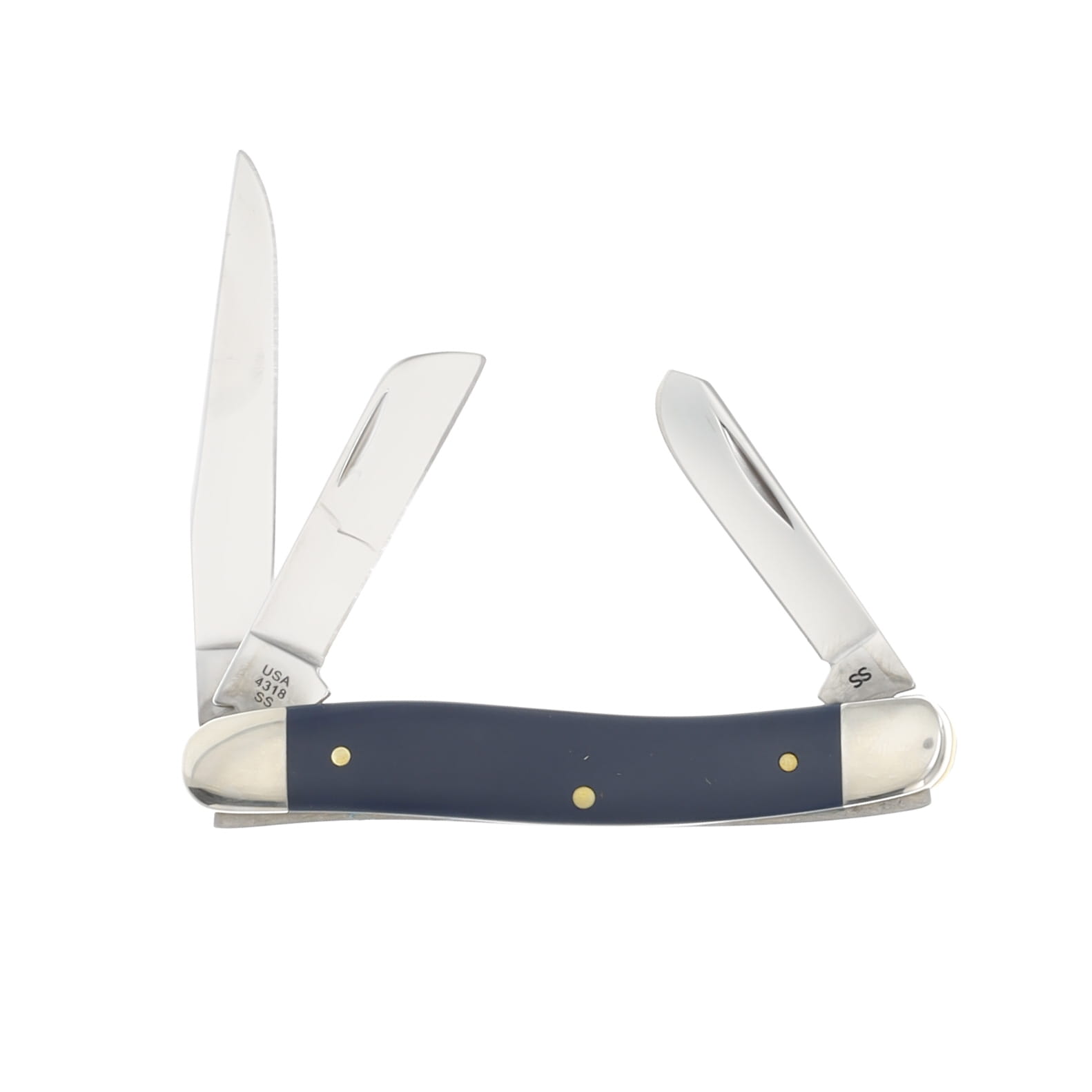 Case XX USAF Veteran Navy Blue Synthetic Medium Stockman Folding Knife CA32408 View 2