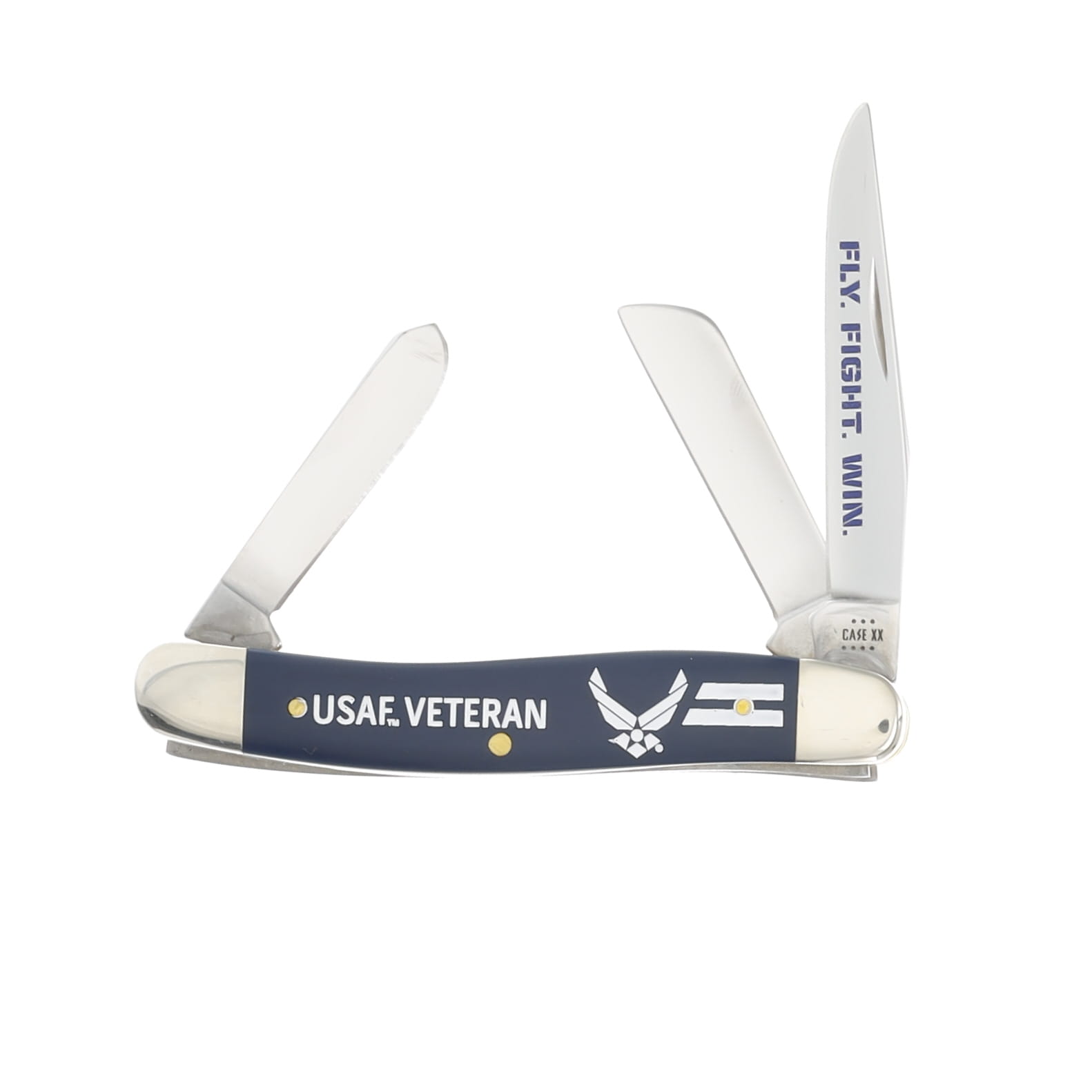 Case XX USAF Veteran Navy Blue Synthetic Medium Stockman Folding Knife CA32408 View 1