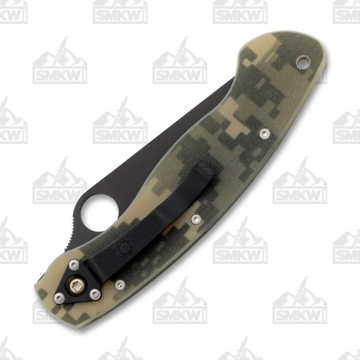 Spyderco Military Folding Knife 4in Plain Edge Digital Camo SPC36PCM View 3