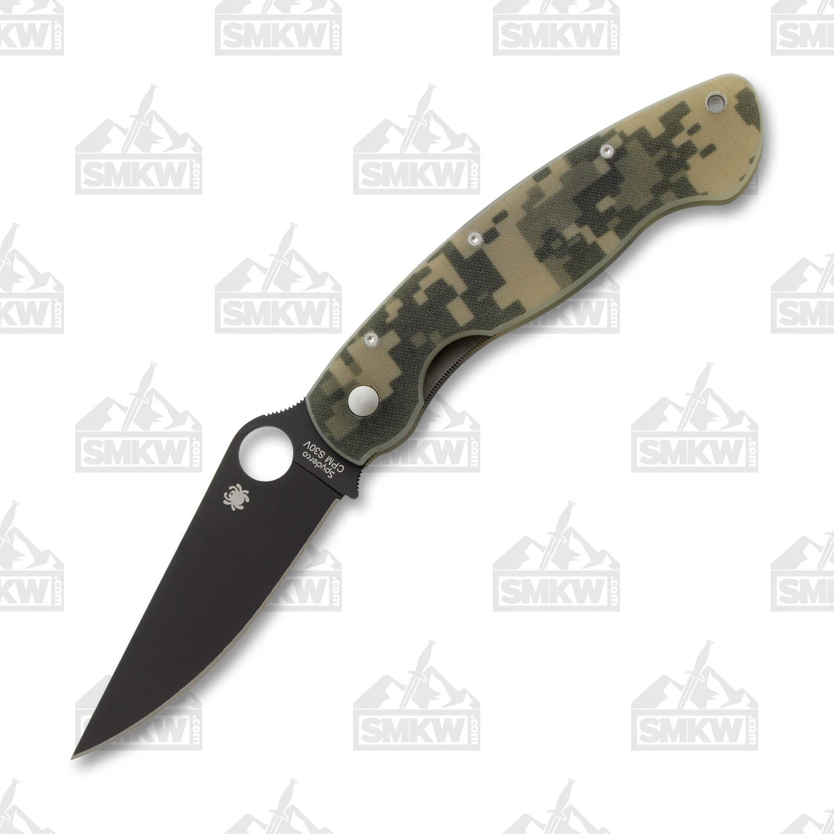 Spyderco Military Folding Knife 4in Plain Edge Digital Camo SPC36PCM View 2