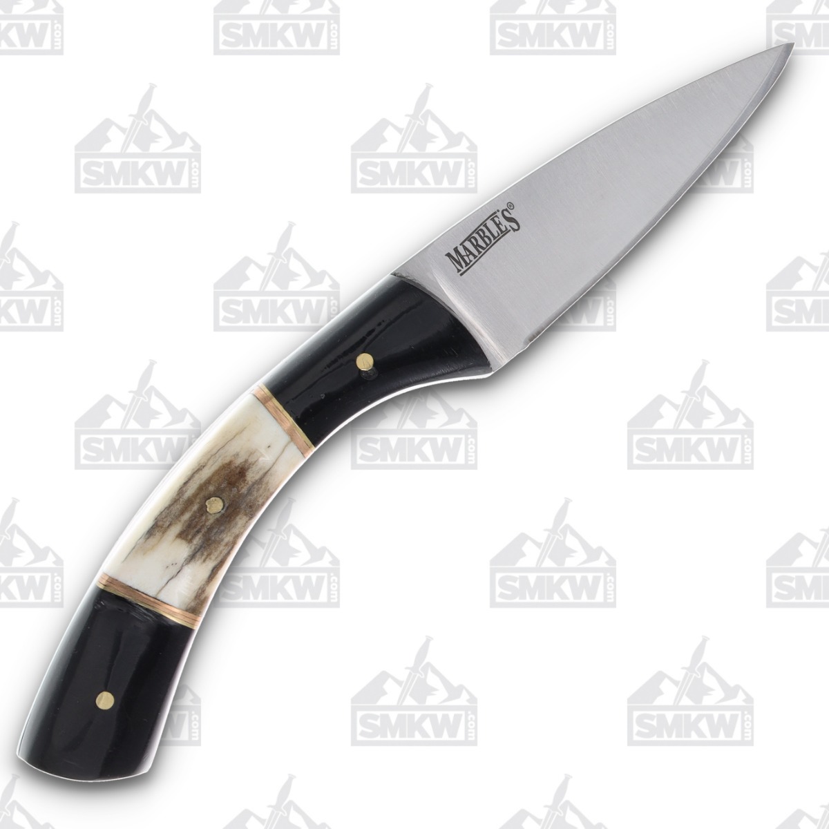 Marbles Small Stag Acorn Shield 3in Satin Spear Point Fixed Blade MR644 View 2