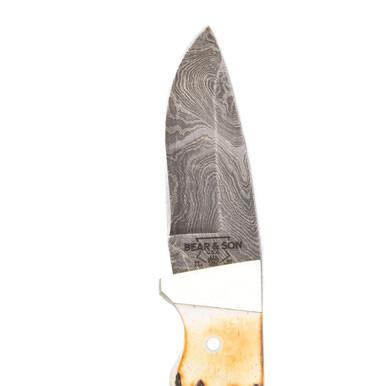 Bear & Son Damascus Skinner 2.87 Inch Plain Damascus Drop Point View 6