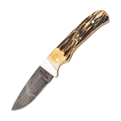 Bear & Son Damascus Skinner 2.87 Inch Plain Damascus Drop Point View 2