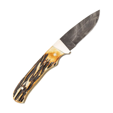 Bear & Son Damascus Skinner 2.87 Inch Plain Damascus Drop Point View 3
