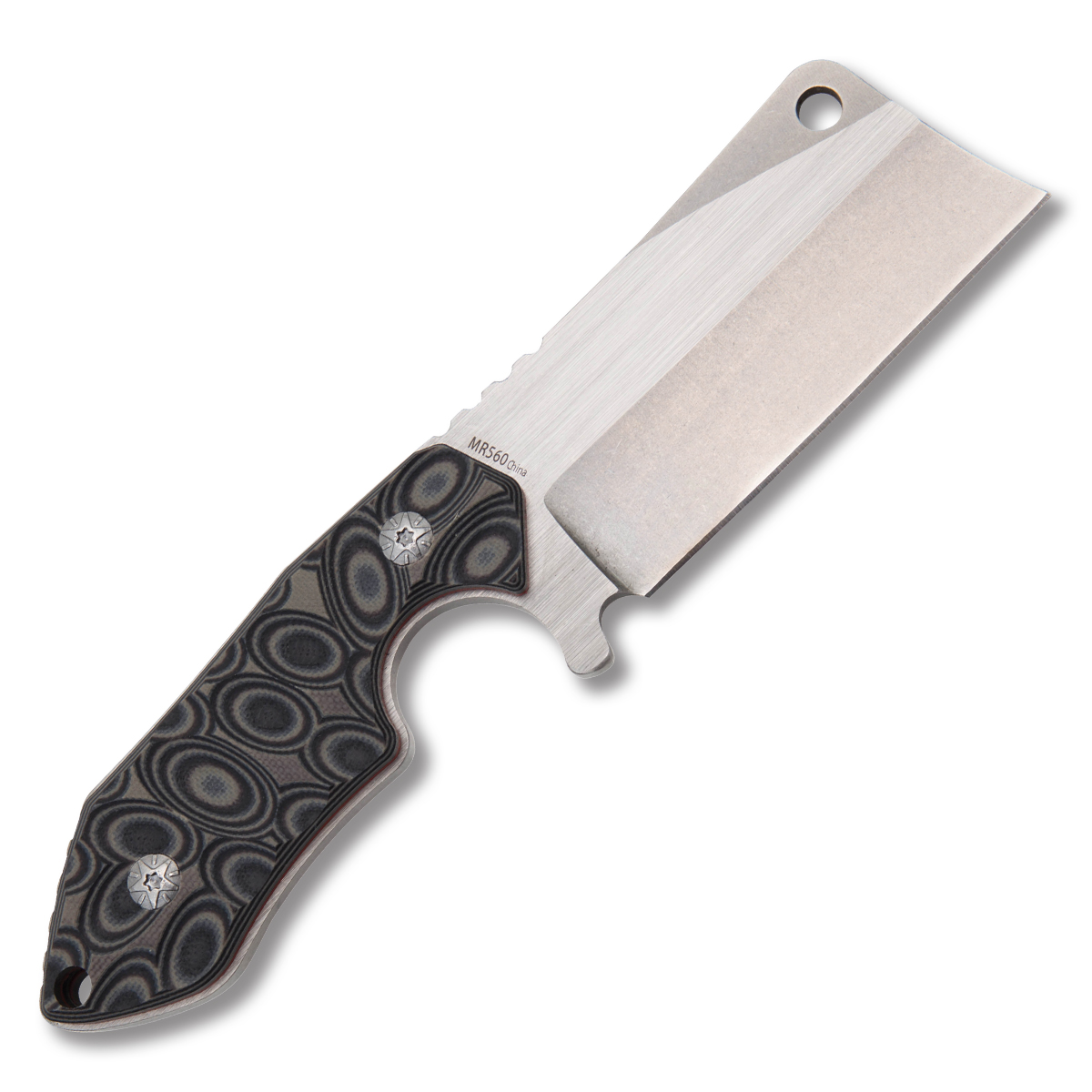 Marbles Black and Gray Raindrop 3.25in Cleaver Fixed Blade MR560 View 2