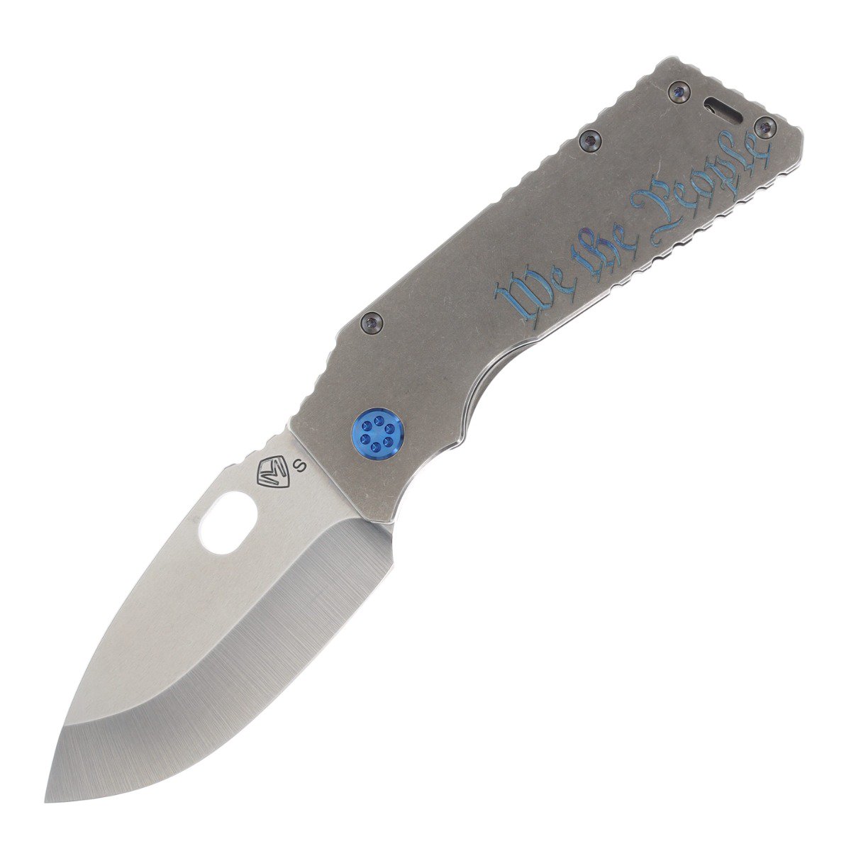 Medford TFF 1 Folding Knife 4in Tumbled Drop Point Blade We The People MK014STQ-01TM-T2C2-Q4 View 1