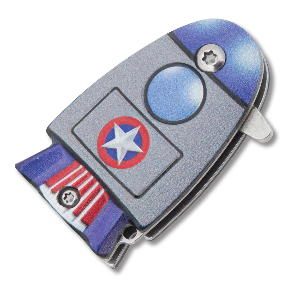 Novelty Knife Co. Cosmic American Rocket Ship 1in Drop Point Knife NV327 View 4