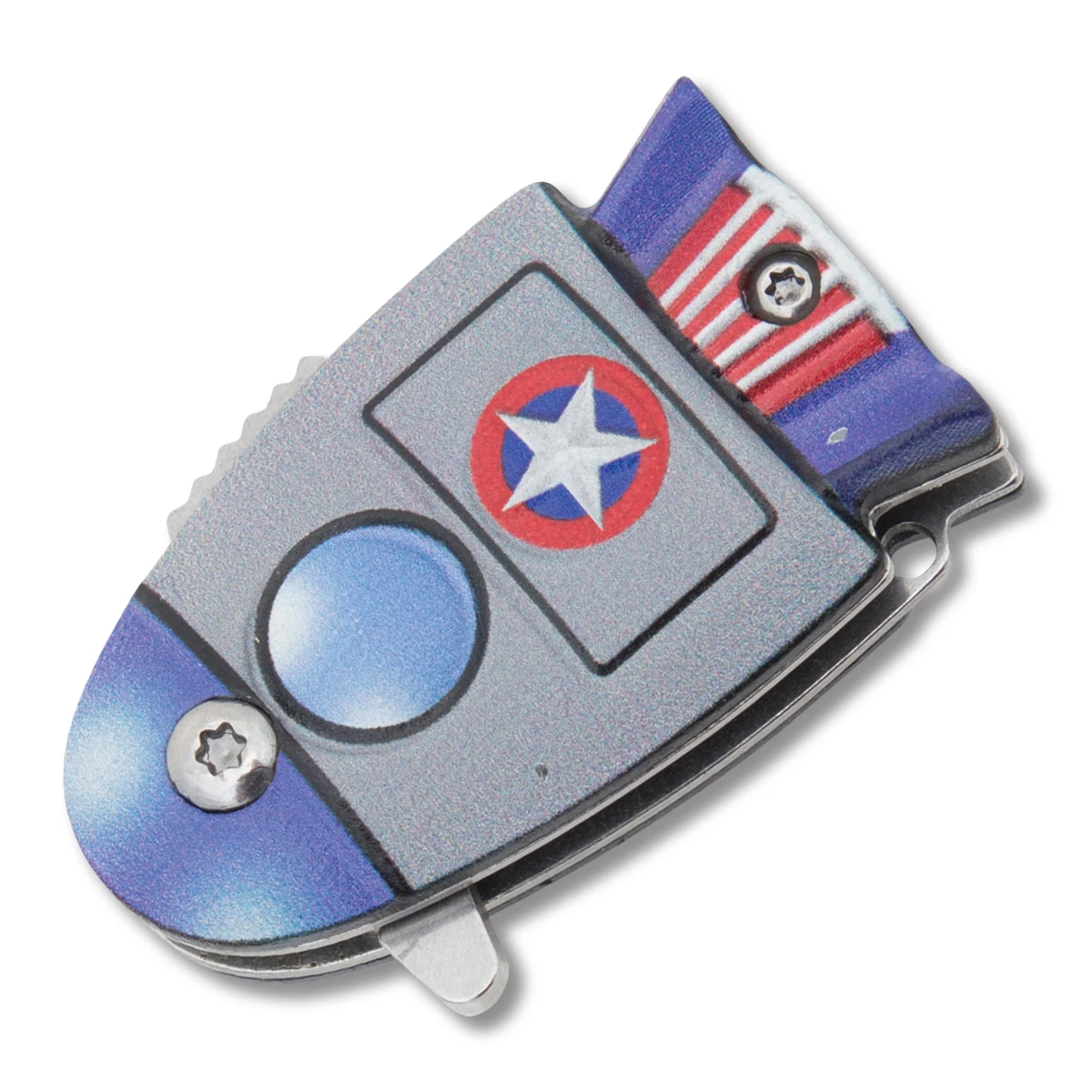 Novelty Knife Co. Cosmic American Rocket Ship 1in Drop Point Knife NV327 View 3