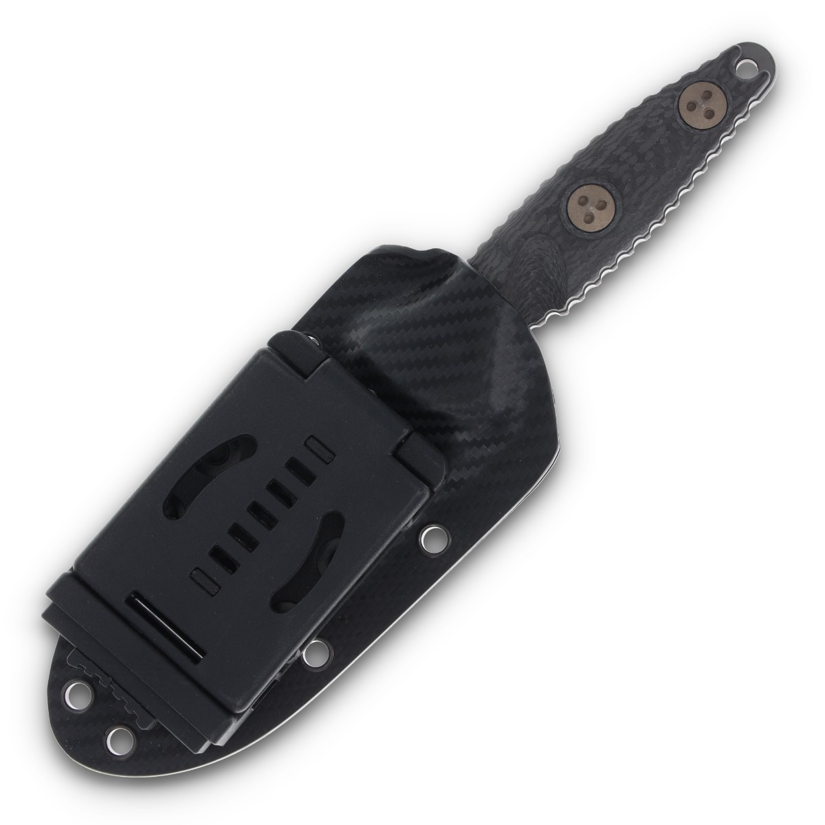 Microtech SOCOM Alpha Mini Fixed Blade Knife (Signature Series, Serrated DLC/Carbon Fiber) MT114M3DLCCFS View 6