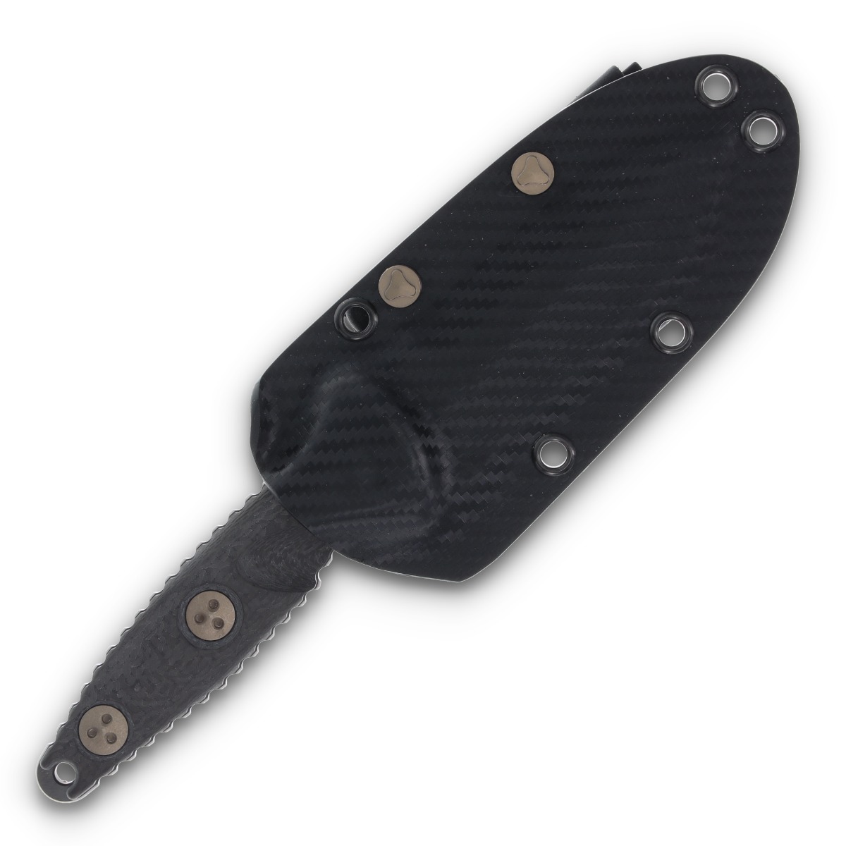 Microtech SOCOM Alpha Mini Fixed Blade Knife (Signature Series, Serrated DLC/Carbon Fiber) MT114M3DLCCFS View 5