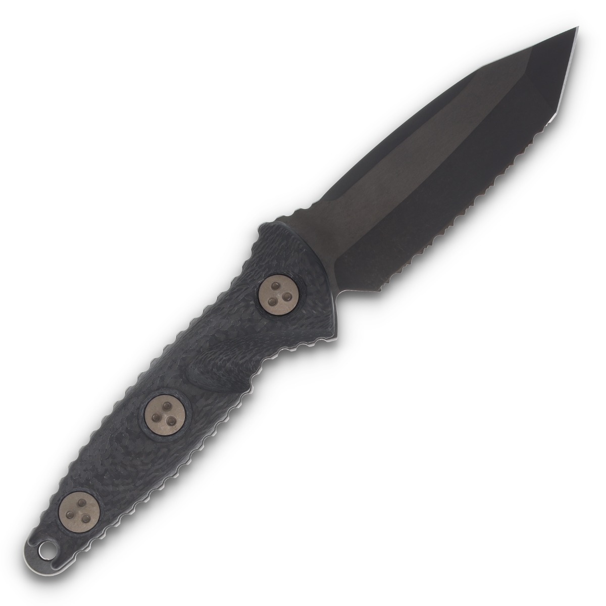 Microtech SOCOM Alpha Mini Fixed Blade Knife (Signature Series, Serrated DLC/Carbon Fiber) MT114M3DLCCFS View 2