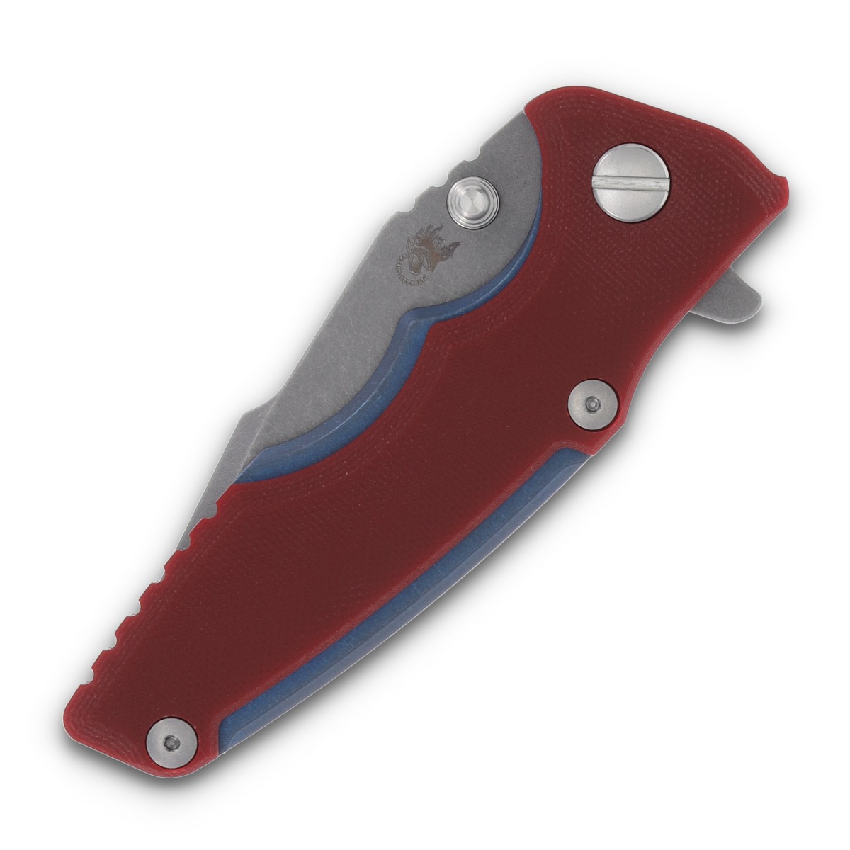 Hinderer Eklipse 3.0 Linerlock Working Finish 20CV Harpoon Spanto Red G-10/Battle Blue KEK30HSBBRD View 5
