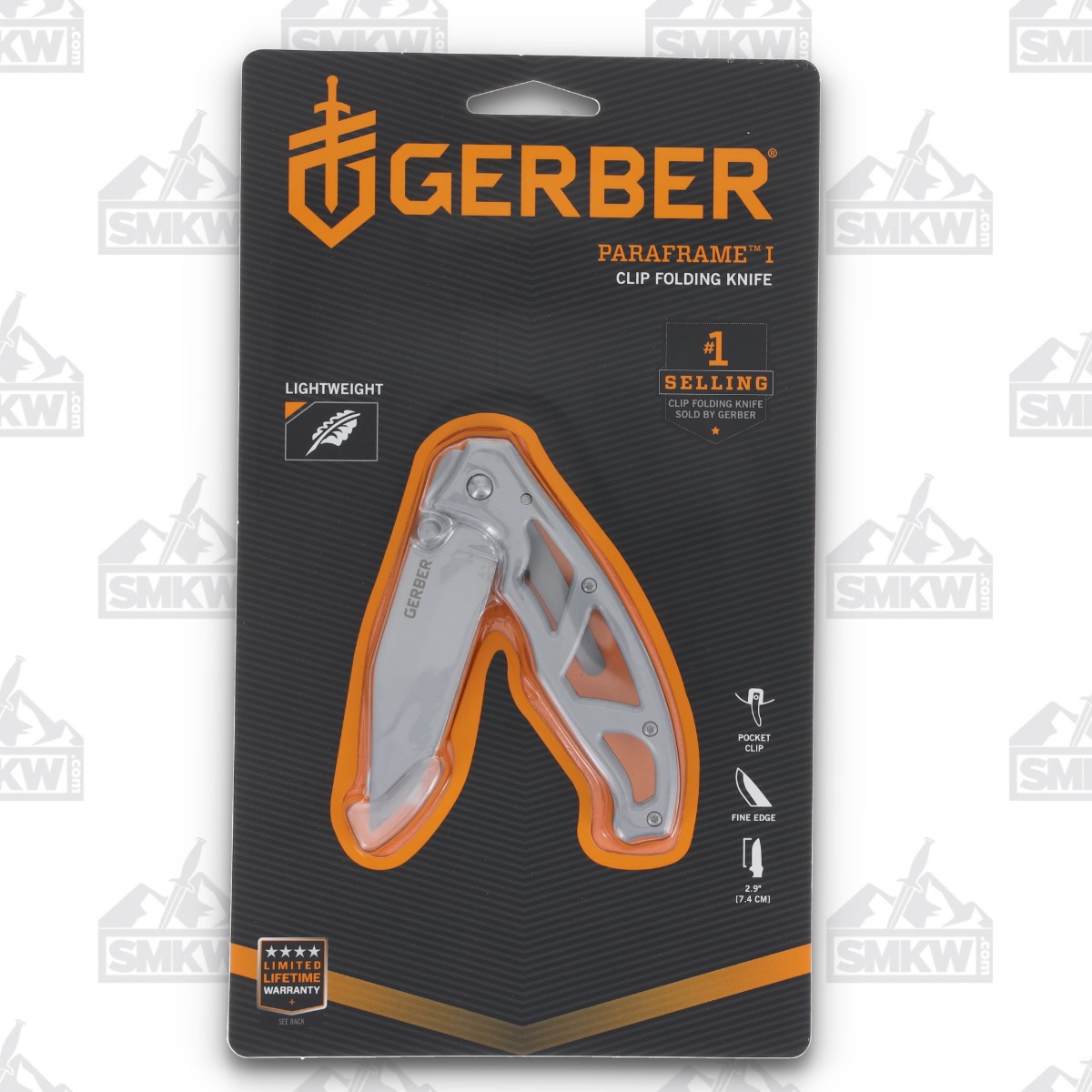 Gerber Knives Paraframe I Folding Knife 3in Plain Clip Point Blade G8444 View 11