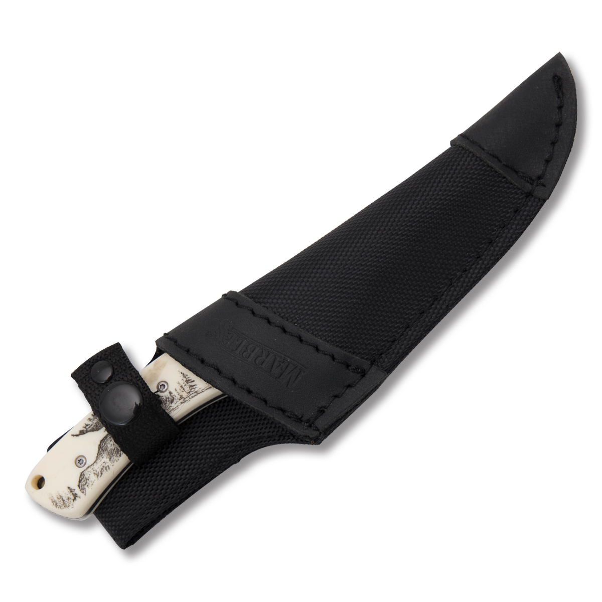 Marbles Moose Scrimshaw Stag Bone 3.25in Drop Point Fixed Blade MR440 MR440 View 5