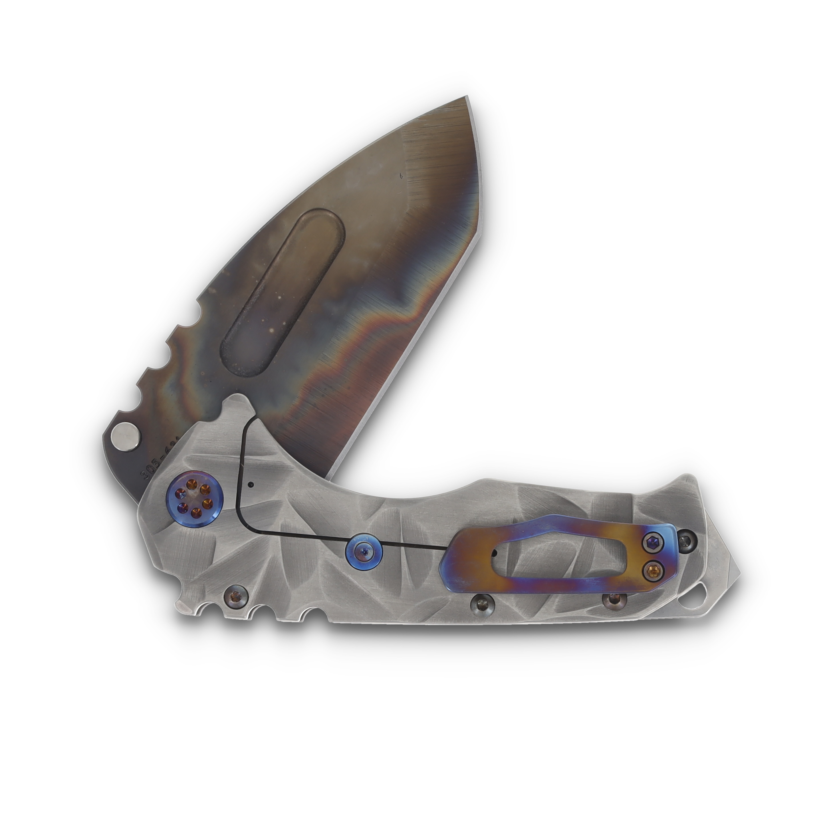 Medford Praetorian T Framelock Folding Knife (Vulcan Tanto | Sculpted Handles | Flamed Hardware) MK012SVT-01TM-TFCF-SN View 4