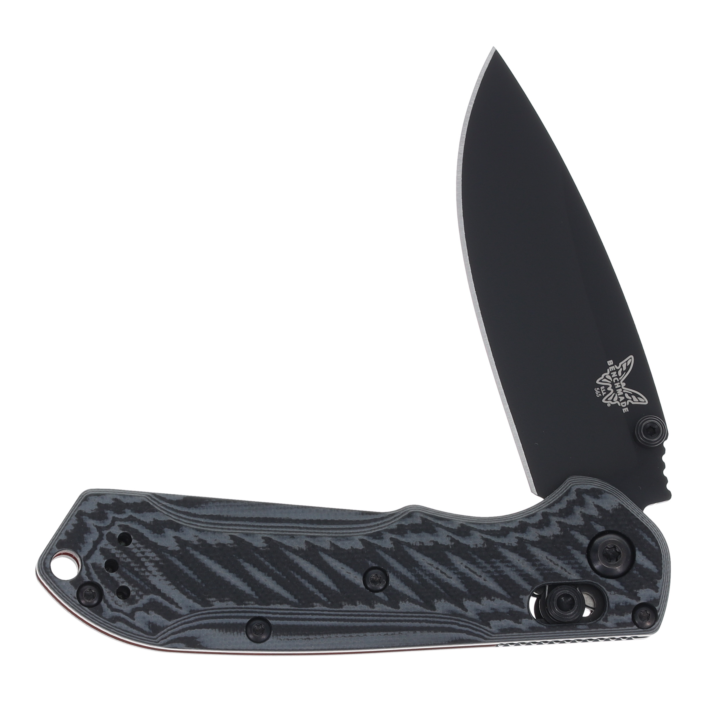 Benchmade Mini Freek AXIS Lock Folding Knife (Black Cerakote M4, Black/Gray G-10) BM565BK02 View 3