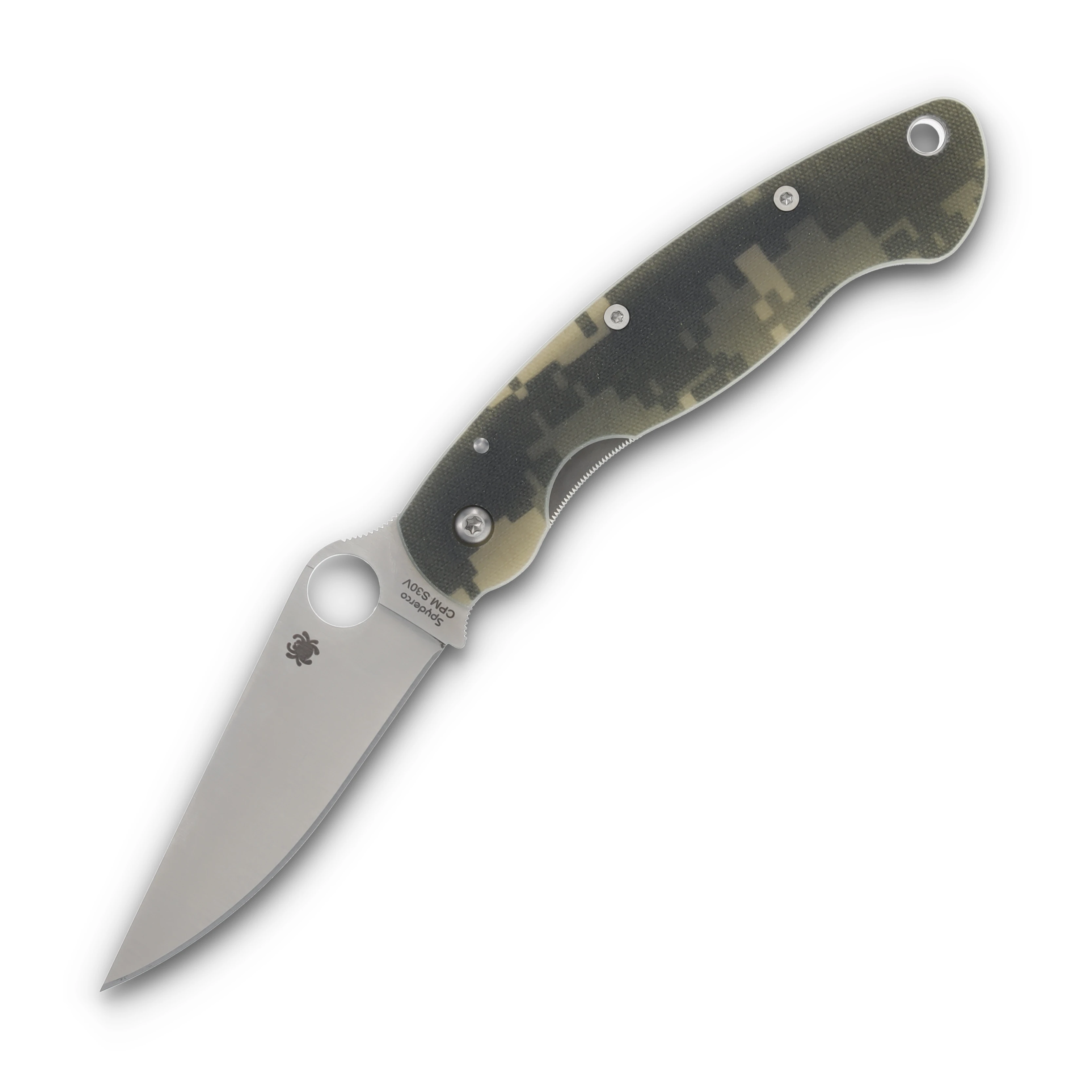 Spyderco Military 36 Folding Knife Digital Camo 4in Plain Clip Point SPC36PCMO View 1