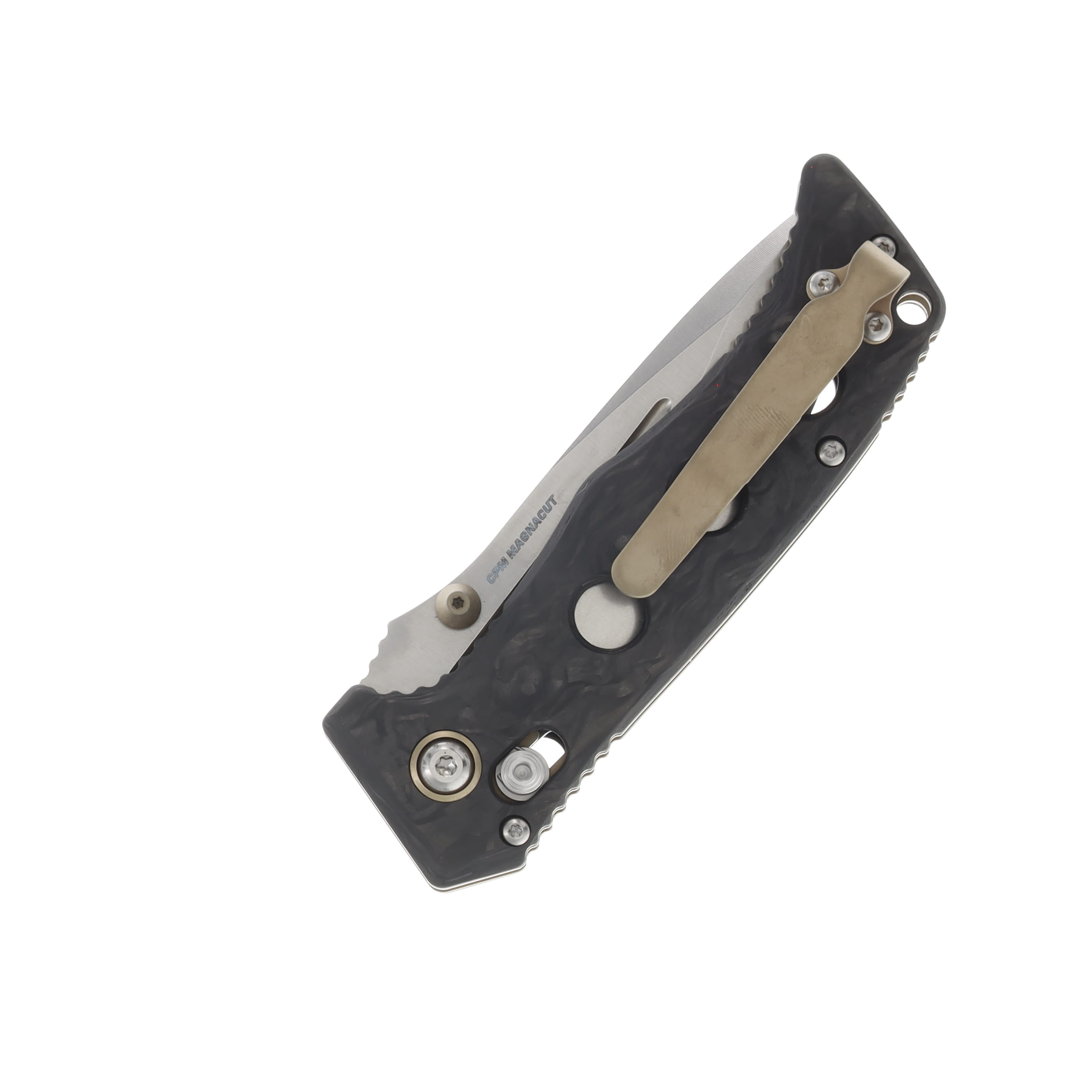 Benchmade Mini Adamas AXIS Lock Folder Shredded Carbon Fiber Drop Pt MagnaCut BM27303 View 2
