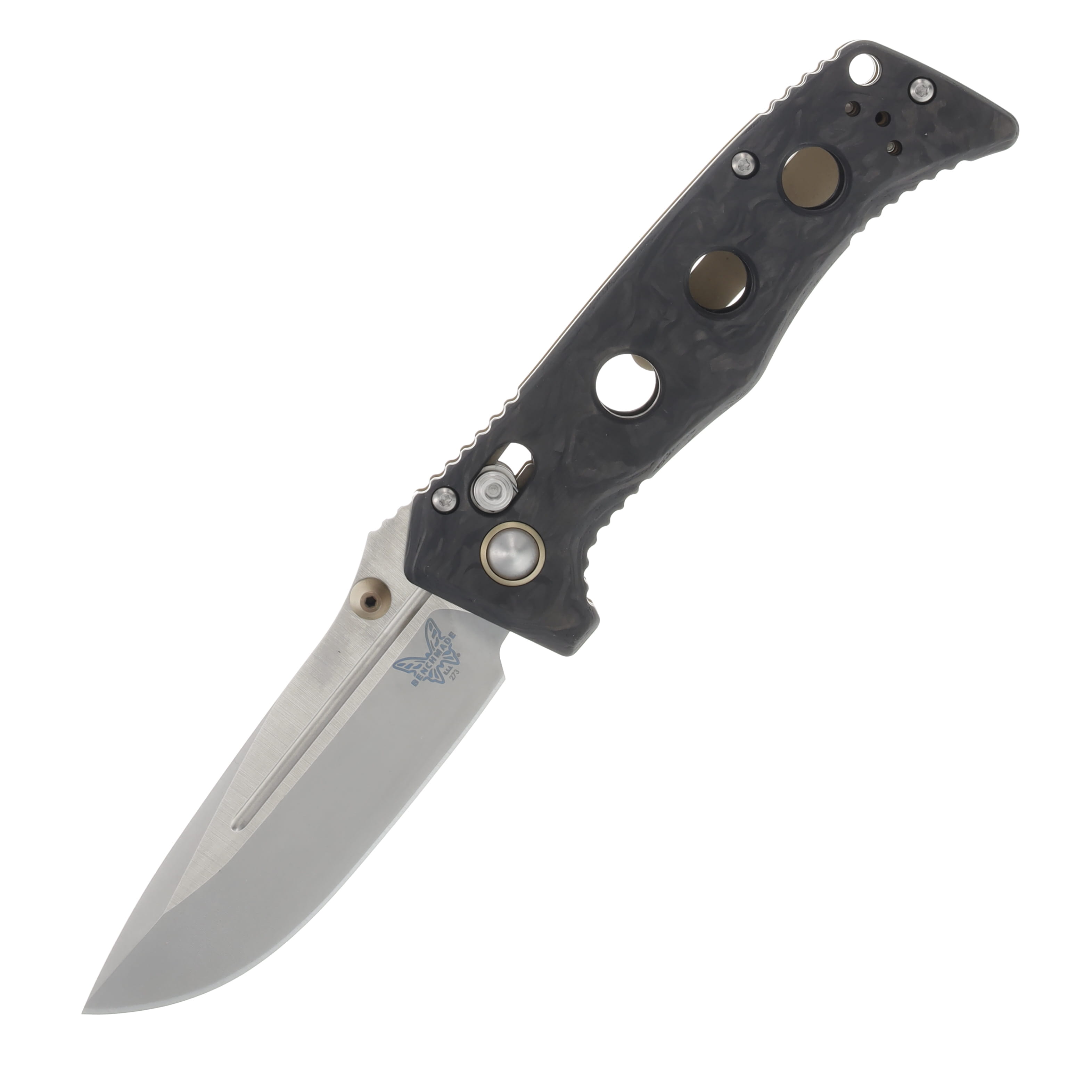 Benchmade Mini Adamas AXIS Lock Folder Shredded Carbon Fiber Drop Pt MagnaCut BM27303 View 1