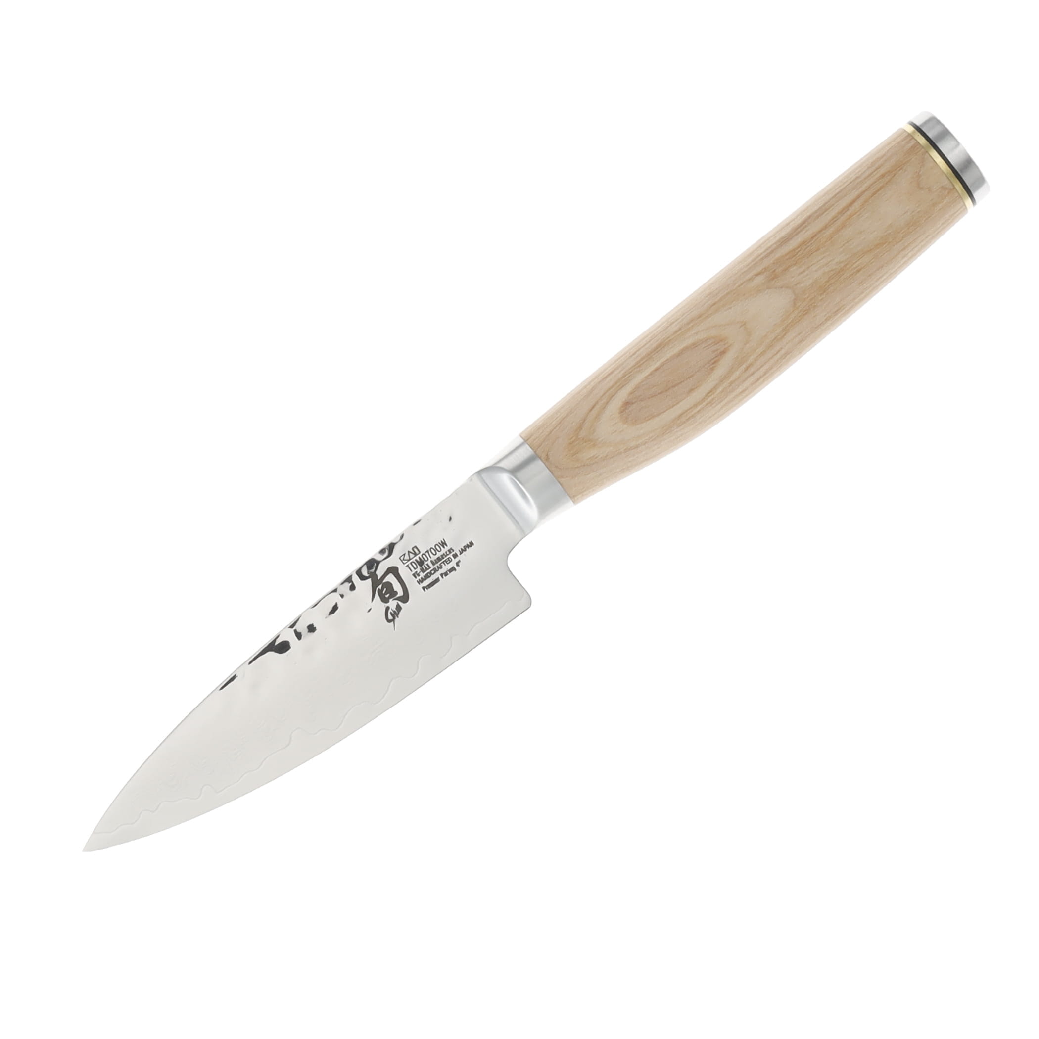 Shun Premier Blonde Paring Knife 4in VG-MAX Damascus Blade STDM0700W View 1