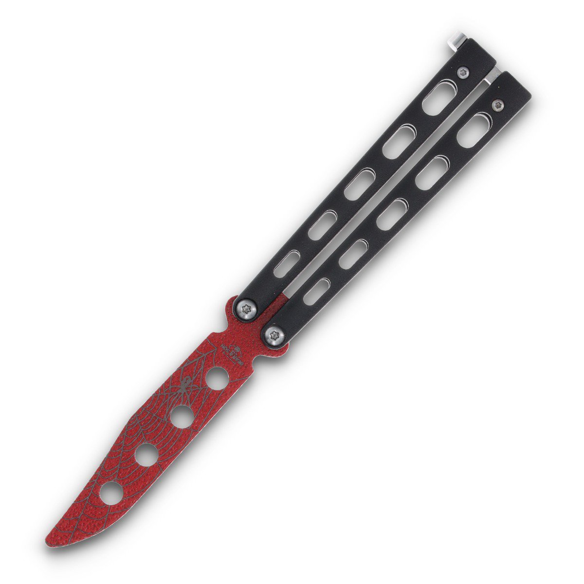 Bear & Son Widow Series 3" Black & Red Butterfly Knife Trainer   BRW113BTR View 1