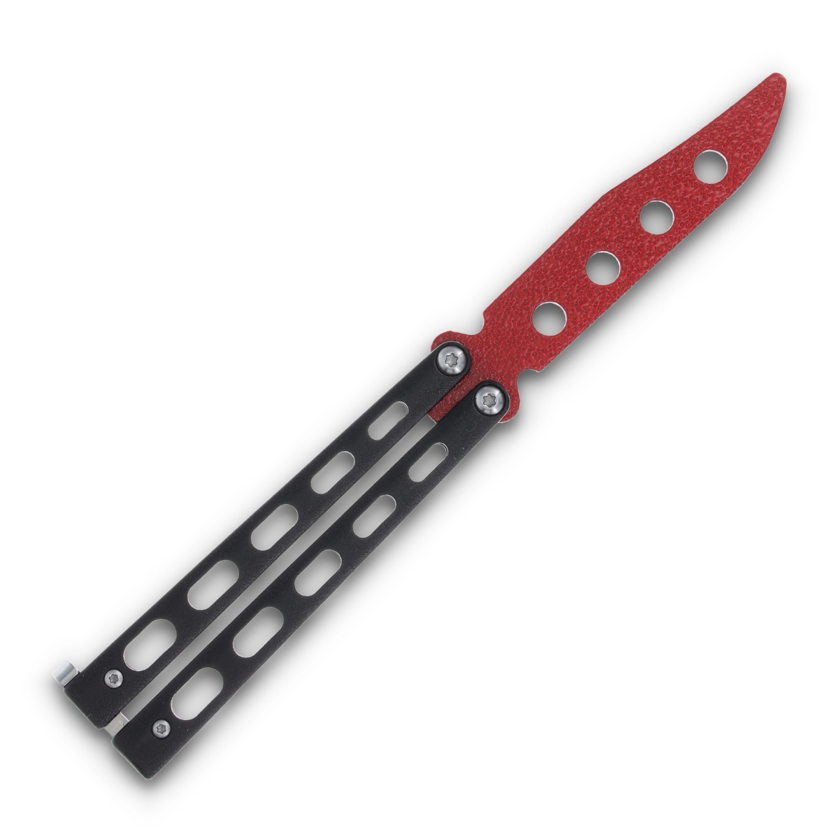 Bear & Son Widow Series 3" Black & Red Butterfly Knife Trainer   BRW113BTR View 2