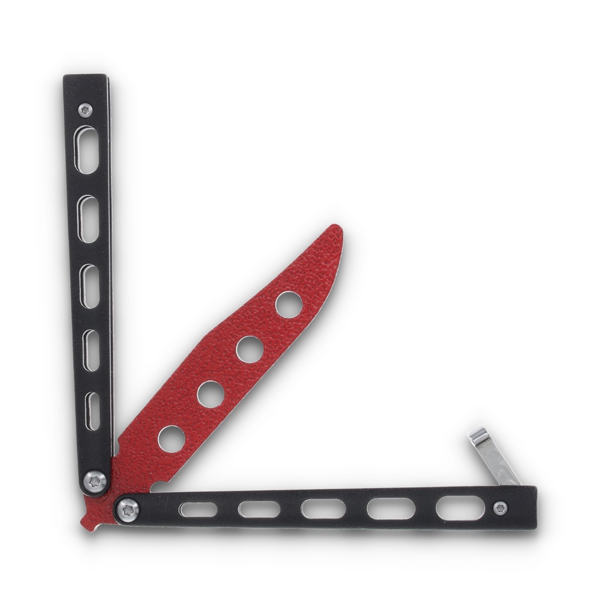 Bear & Son Widow Series 3" Black & Red Butterfly Knife Trainer   BRW113BTR View 3