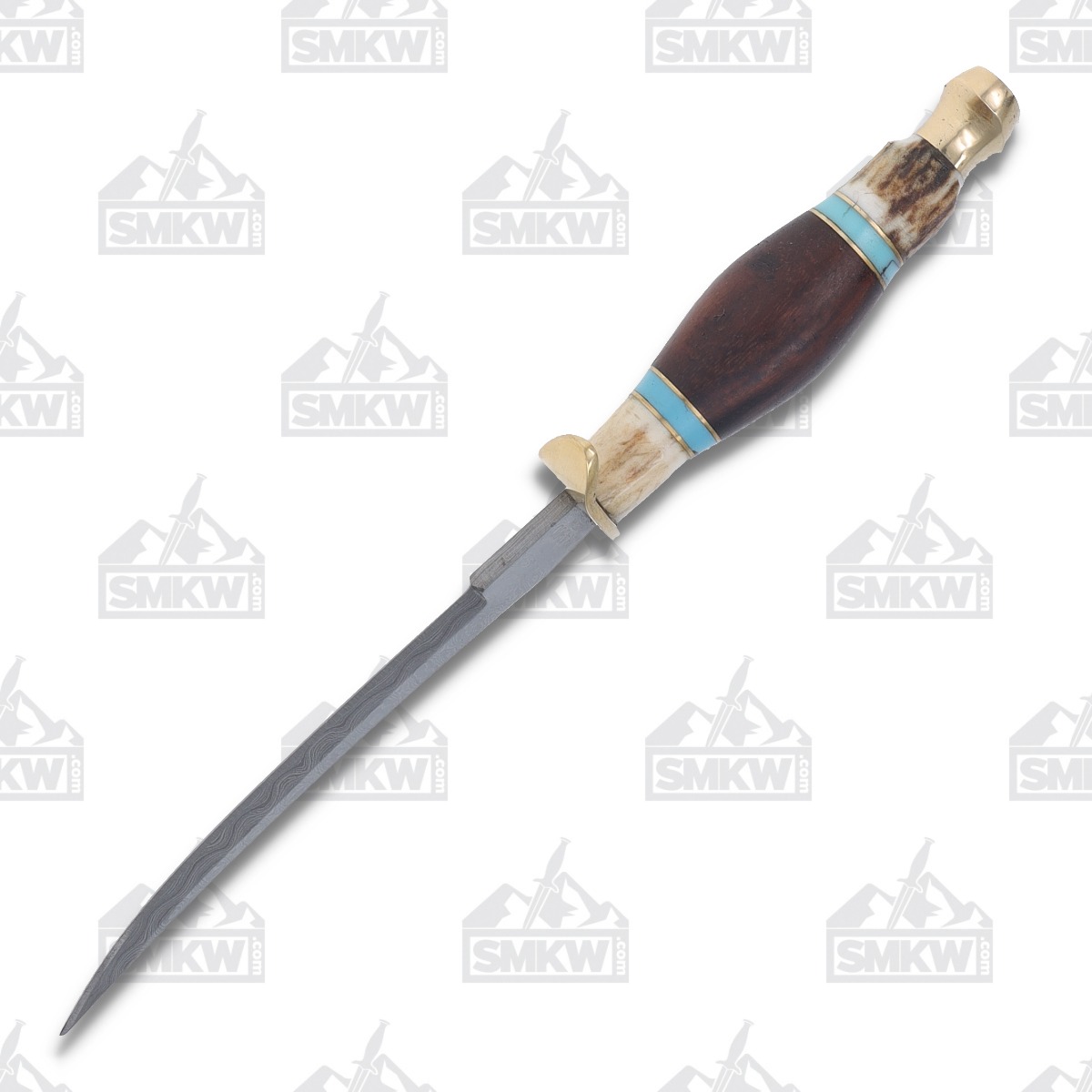Marbles Skinner Wood and Stag 5.5in Satin Upswept Fixed Blade Knife MR490 View 3