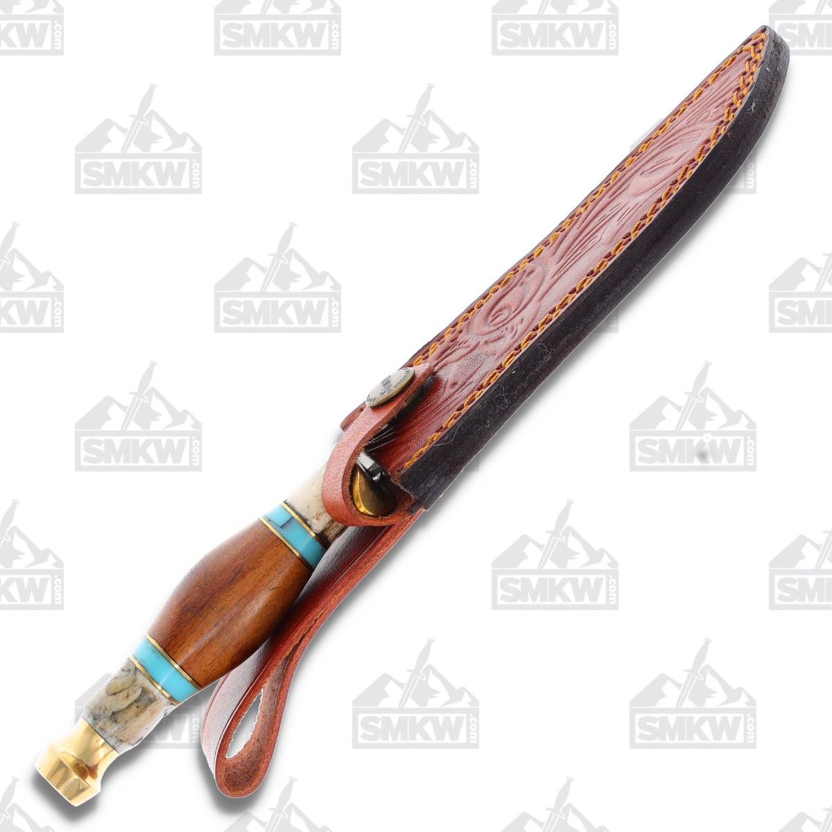 Marbles Skinner Wood and Stag 5.5in Satin Upswept Fixed Blade Knife MR490 View 17