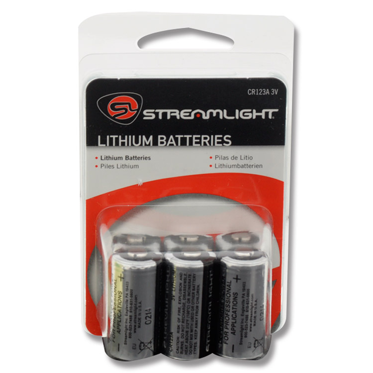 StreamLight Cr123A 3V Lithium Battery - 6 Pack STL85180 View 2