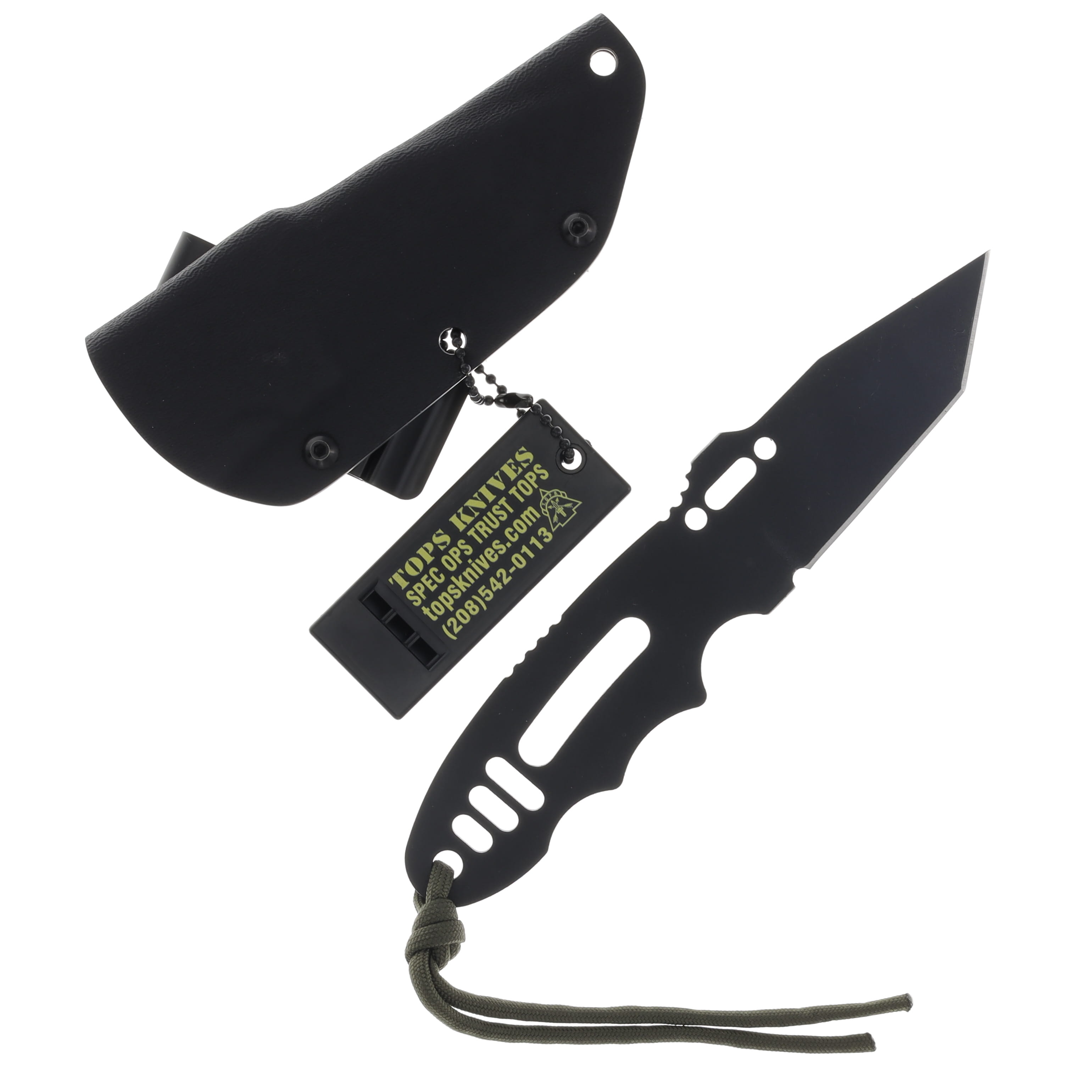 TOPS Knives C.A.T. M-257 Fixed Blade Knife Black 3.25in Tanto Blade TP202 View 2