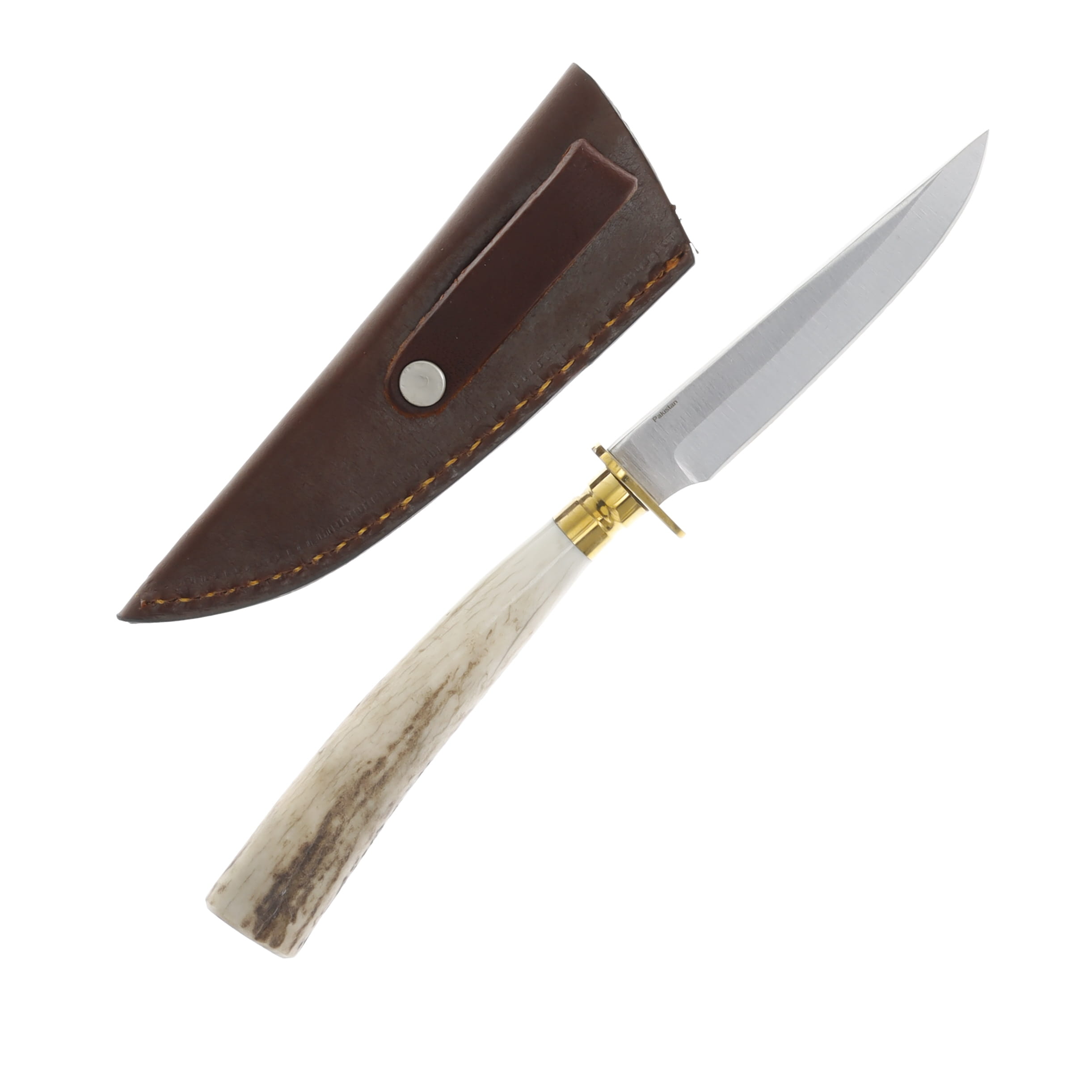 SZCO Supplies Stag Tip Hunter Fixed Blade 3.75in Drop Point Knife SS7018 View 2