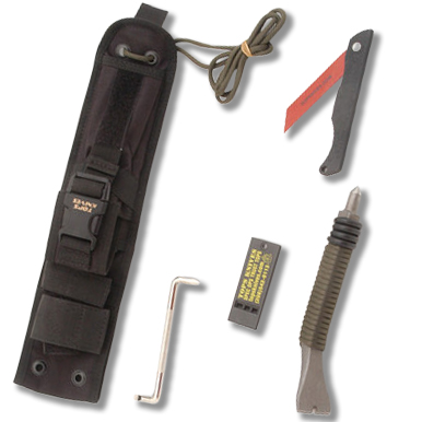 TOPS Pry Knife 4.5in Part Serr Black Chisel with PPE Tool Kit TPTPK001 View 2