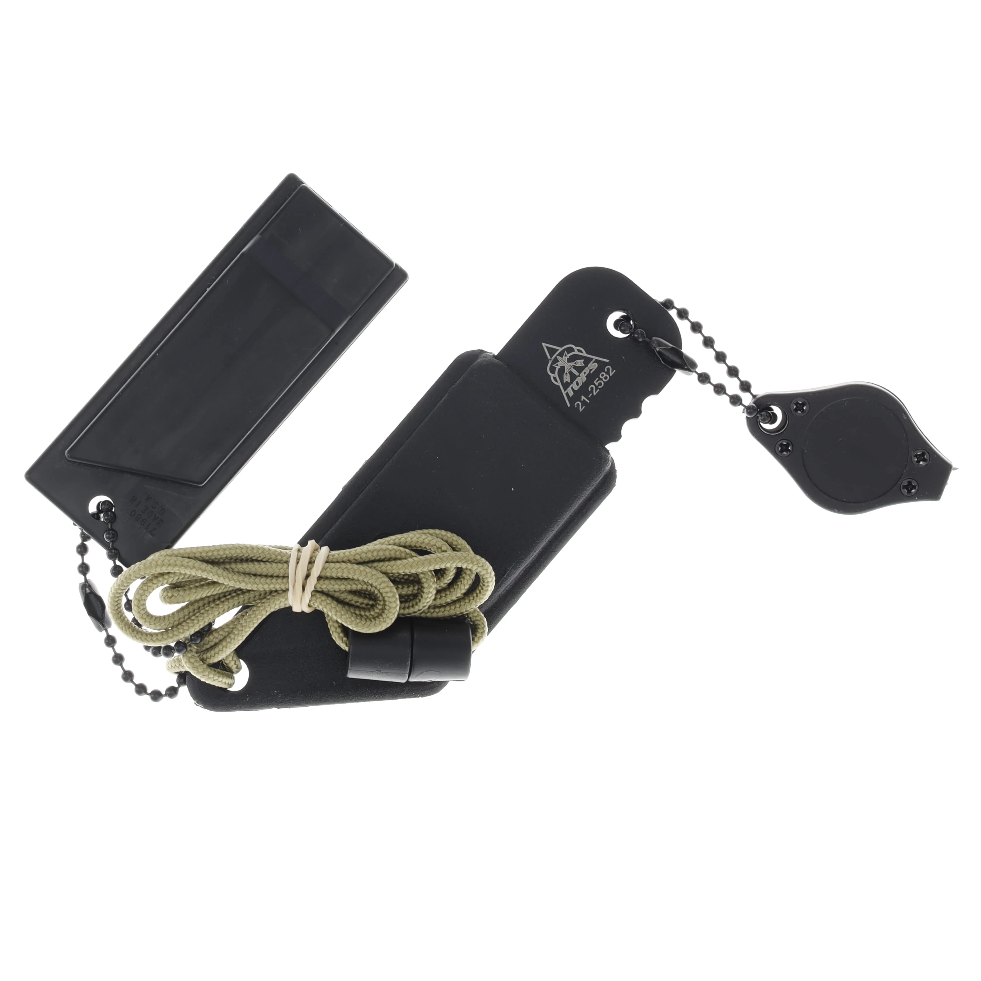 TOPS Knives ALRT 01 Fixed Blade Neck Knife Black 1.44in Tanto Blade TPALRT01 View 4