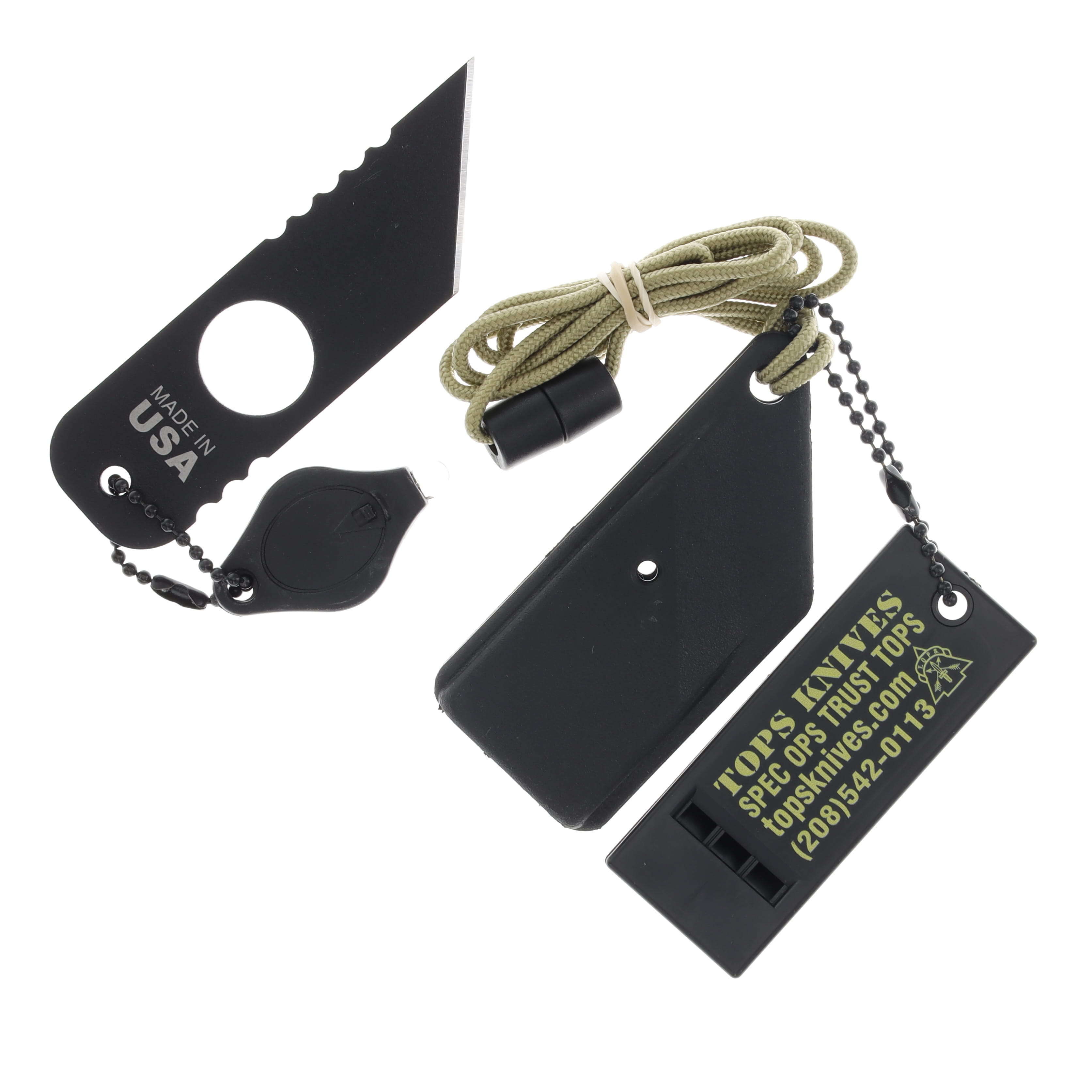 TOPS Knives ALRT 01 Fixed Blade Neck Knife Black 1.44in Tanto Blade TPALRT01 View 2