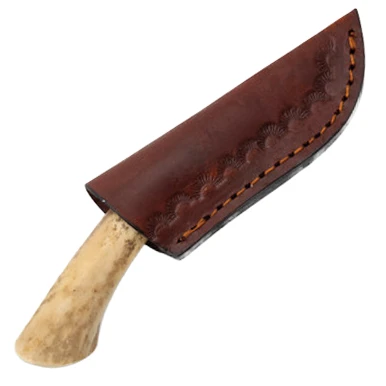 SZCO Supplies Small Stag Clip Point Fixed 2.37in Satin Blade View 4