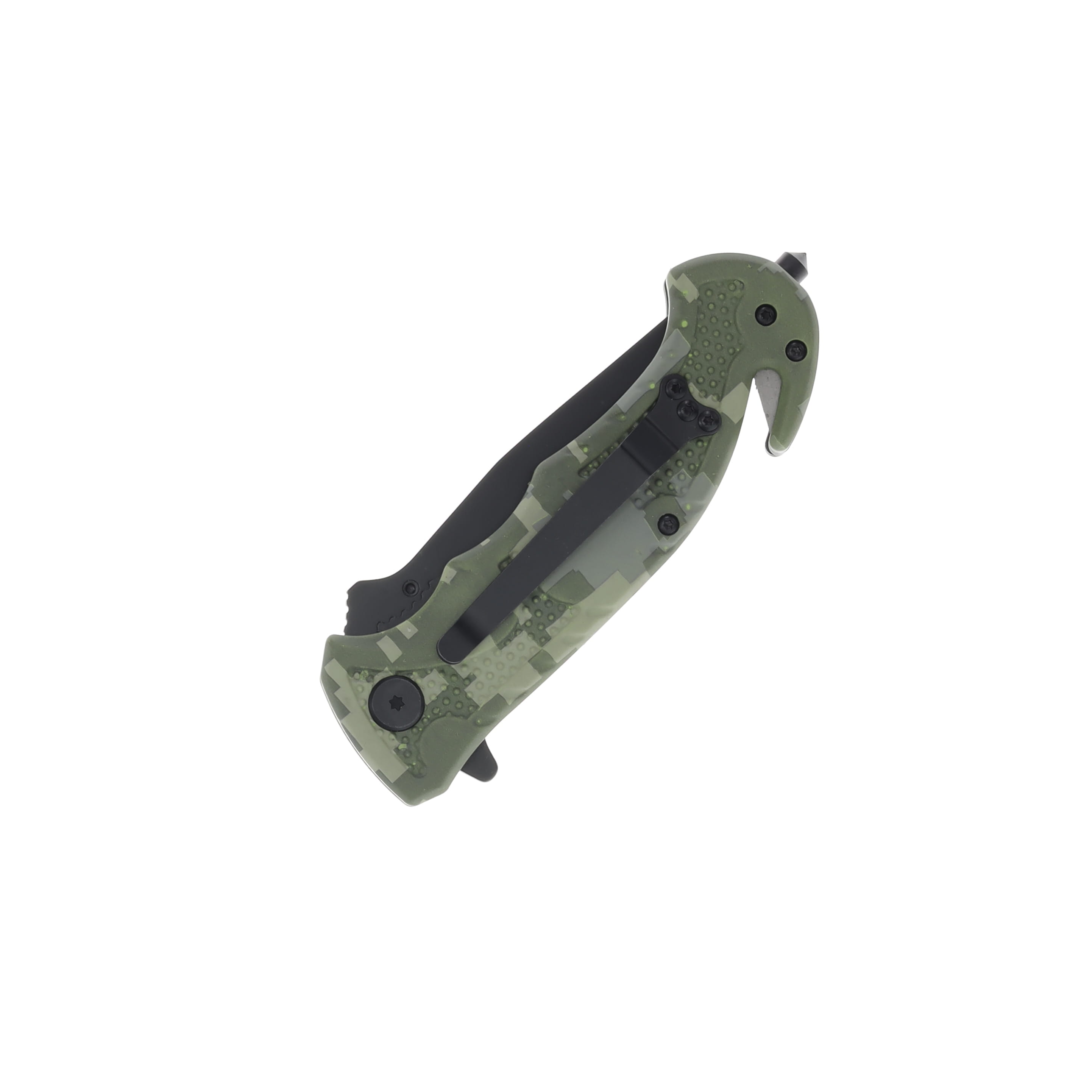 Camo Don’t Tread On Me Linerlock Rescue Knife 3.75in Black PS Clip Point Blade 300244CM View 2