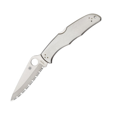 Spyderco Endura 4 Serrated Stainless Steel SPC10S View 2