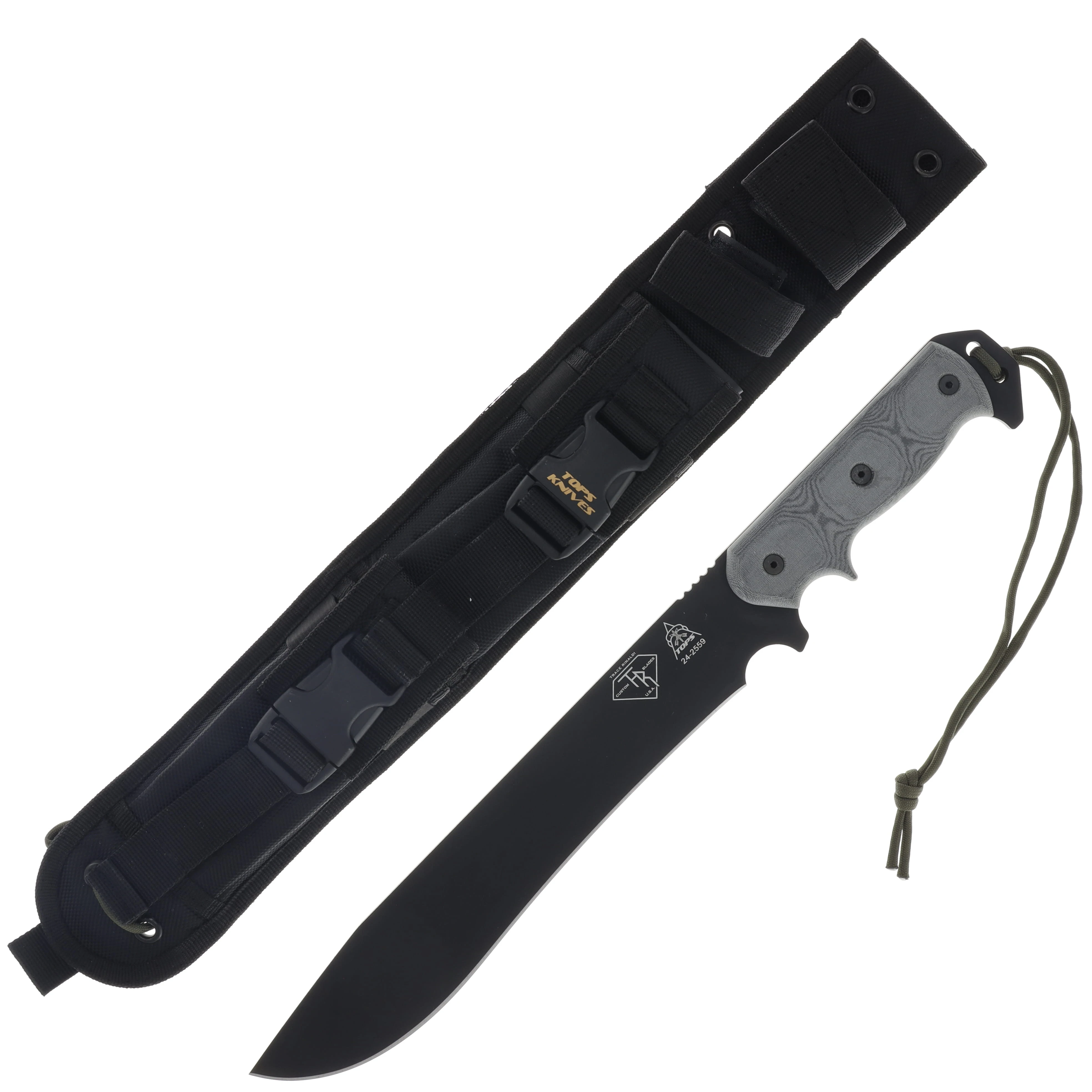TOPS Knives Armageddon Fixed Blade Black Linen Micarta 10.63in Clip Point TPATRD01 View 1