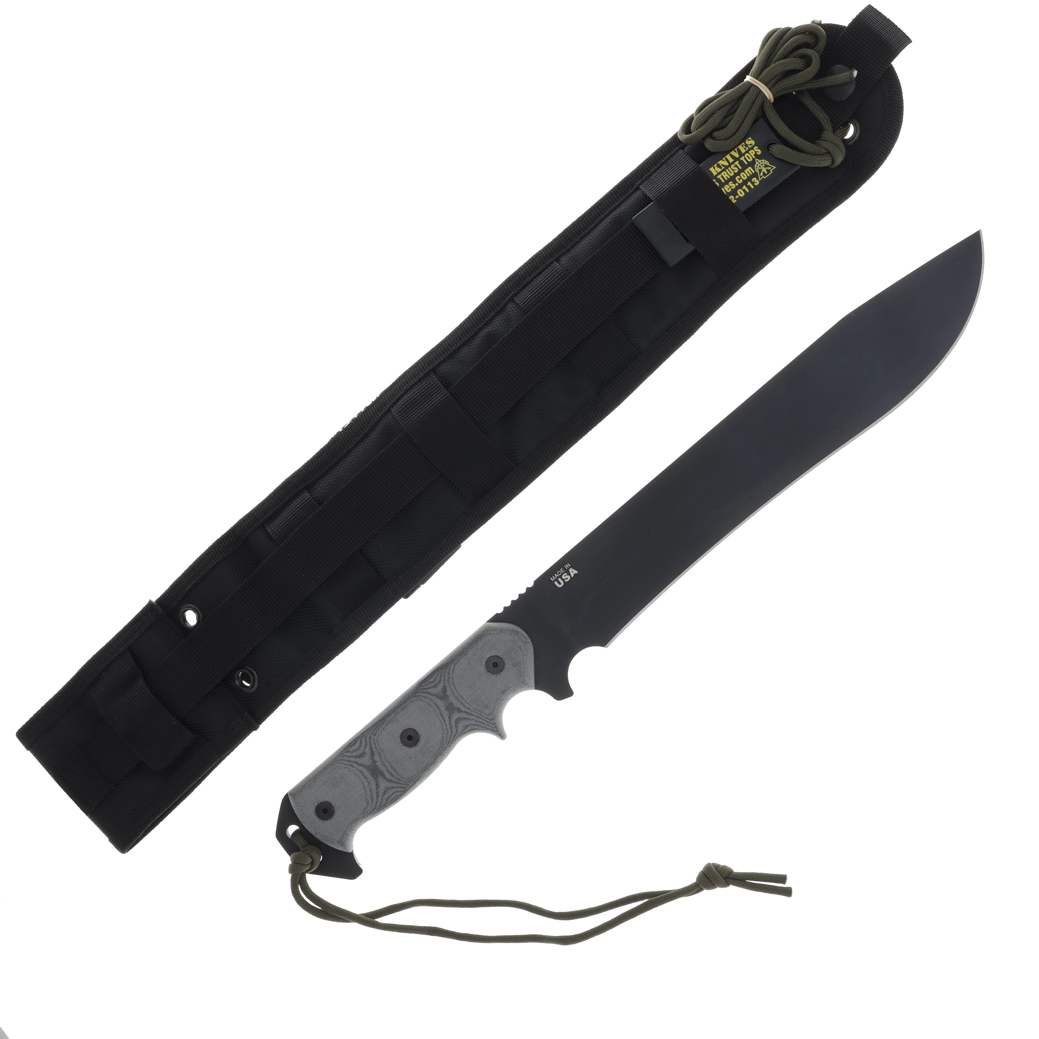 TOPS Knives Armageddon Fixed Blade Black Linen Micarta 10.63in Clip Point TPATRD01 View 2