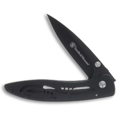 Smith and Wesson Drop Point Folding Knife 2.28in Black Oxide Blade View 3