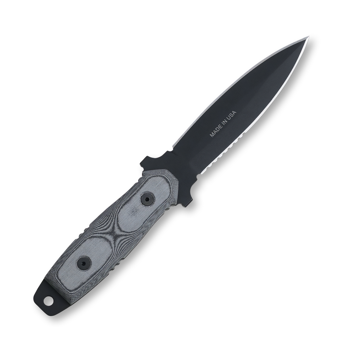 TOPS Ranger’s Edge Fixed Blade Knife Micarta Dual Serrated Dagger TPRE3010 View 3