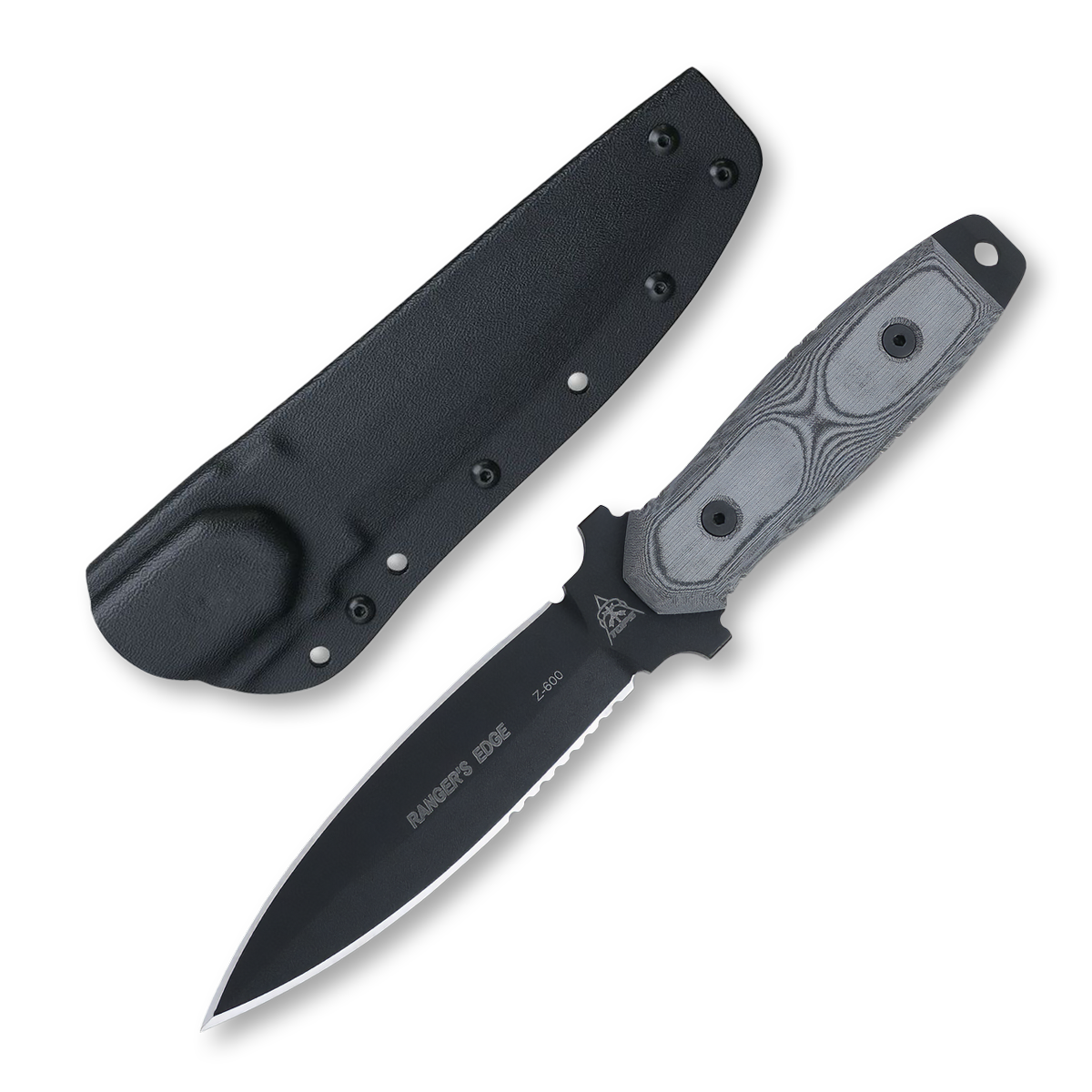 TOPS Ranger’s Edge Fixed Blade Knife Micarta Dual Serrated Dagger TPRE3010 View 1