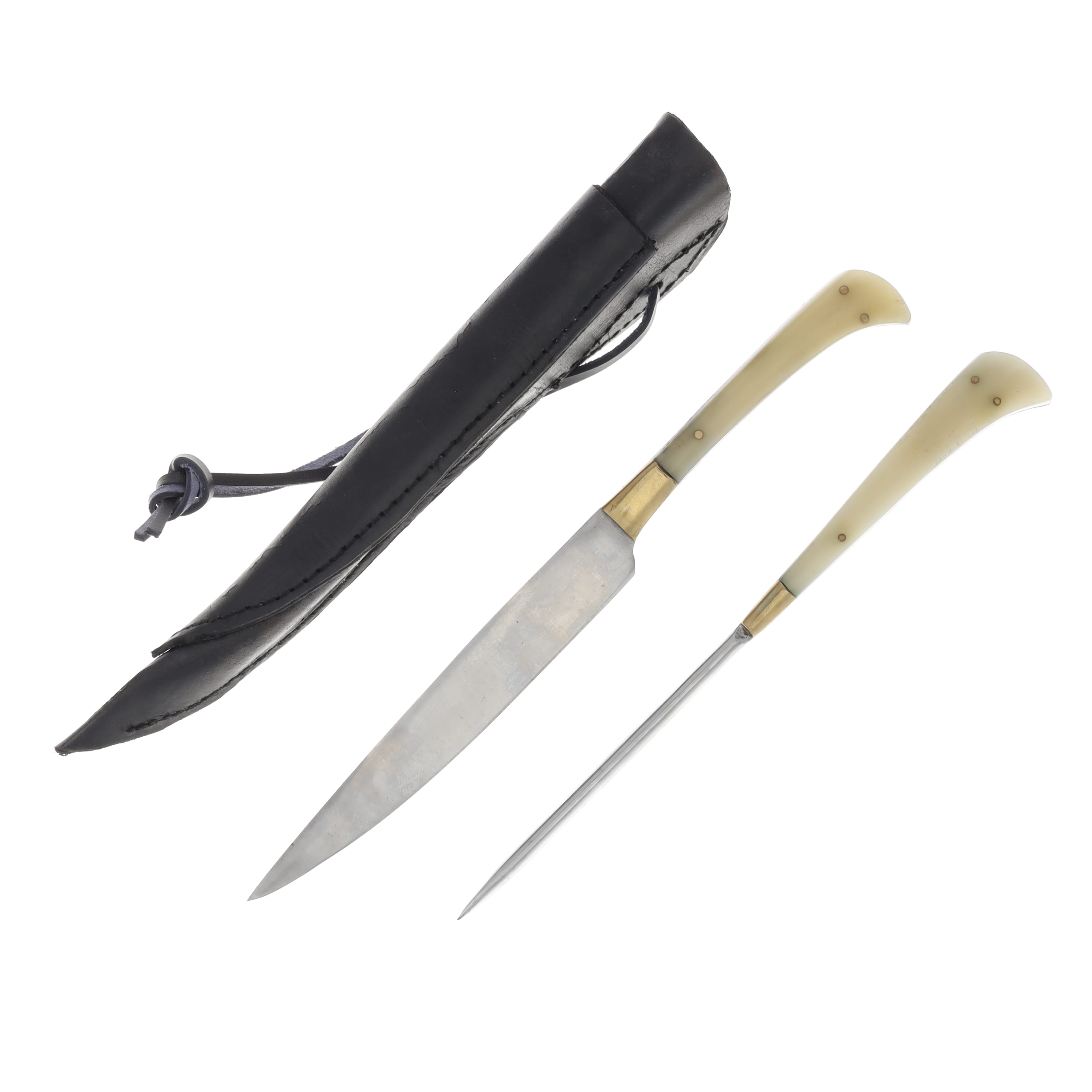Medieval Knife & Pricker Set Bone Handles 203314 View 1