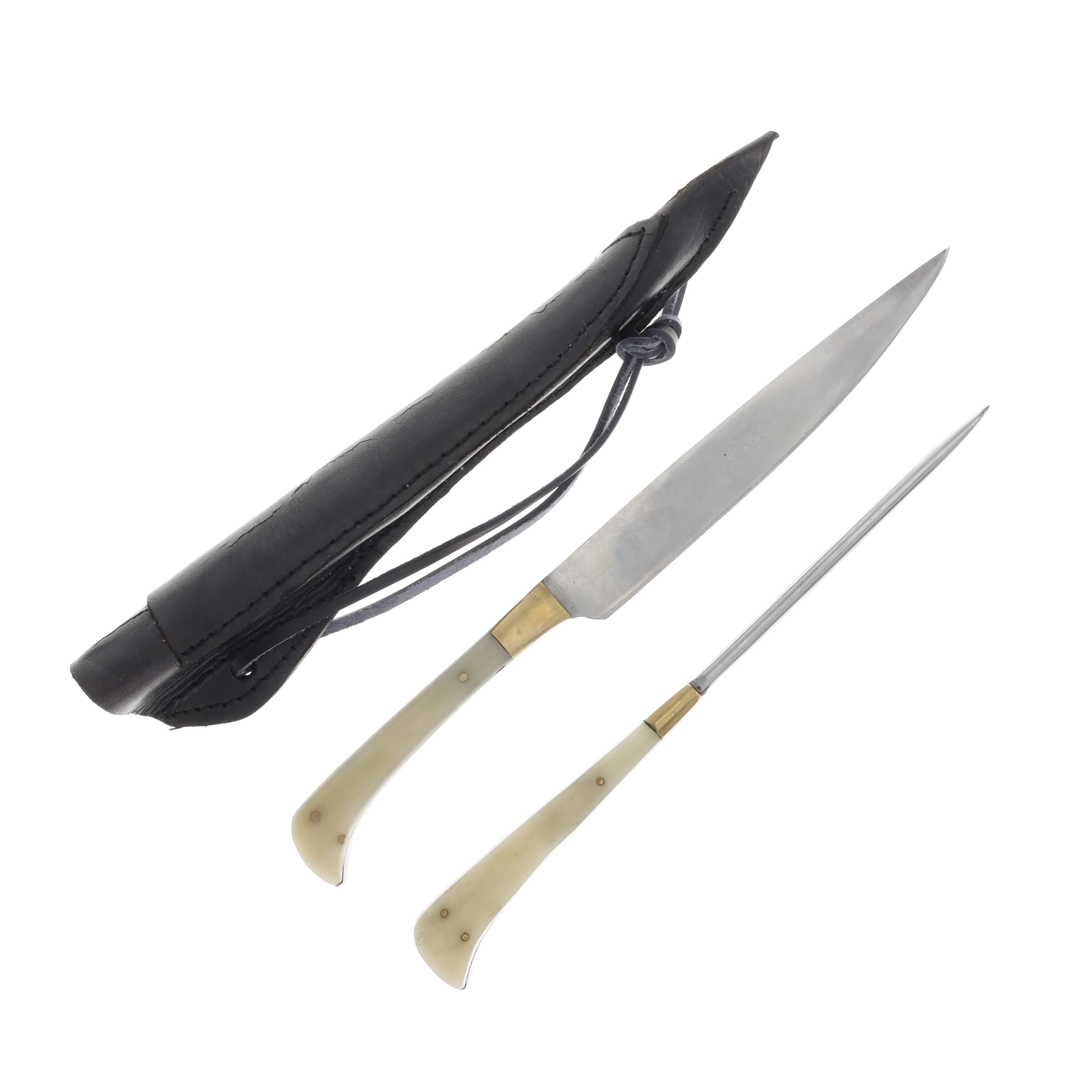 Medieval Knife & Pricker Set Bone Handles 203314 View 2