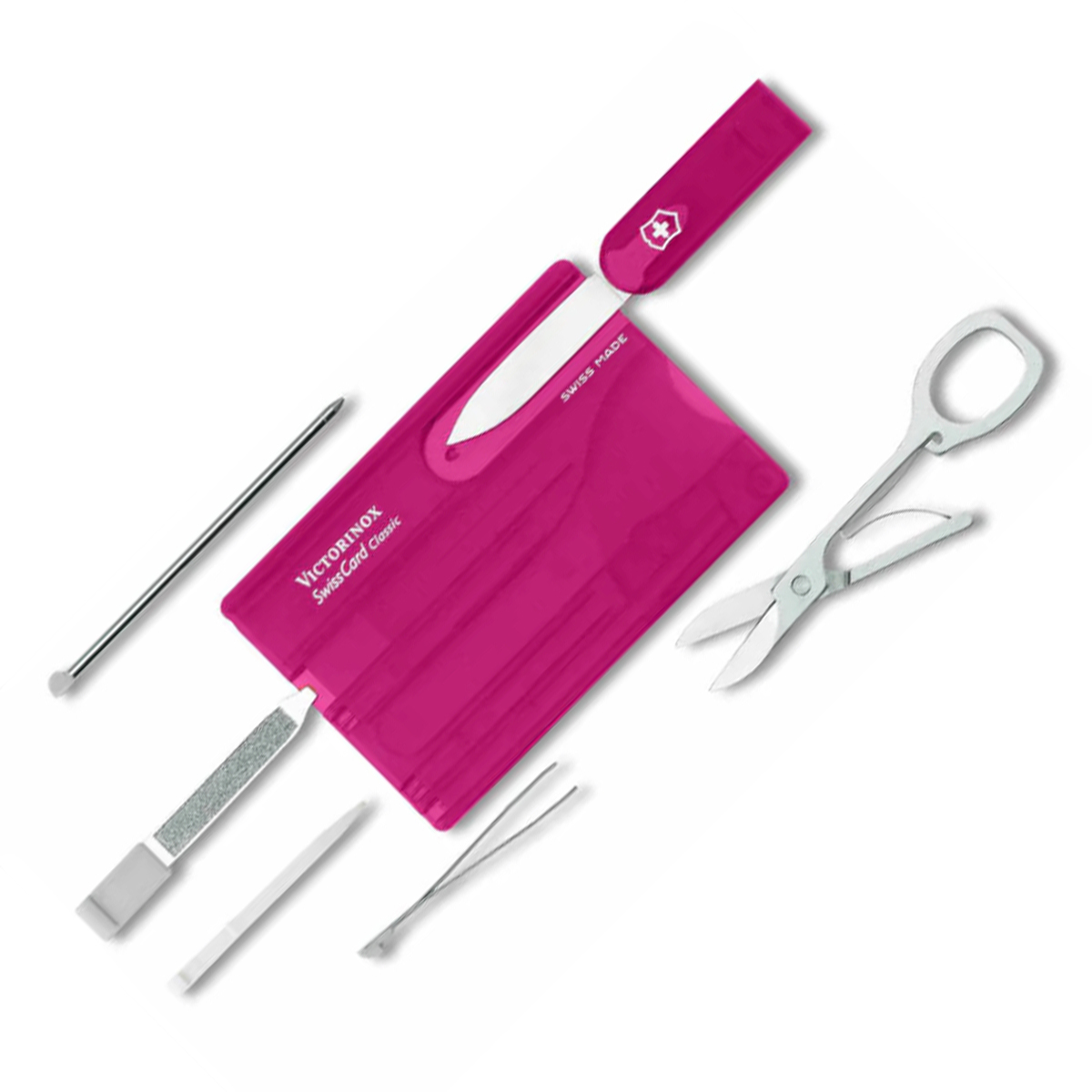 Victorinox SwissCard Pocket Tool Translucent Pink V53930 View 1