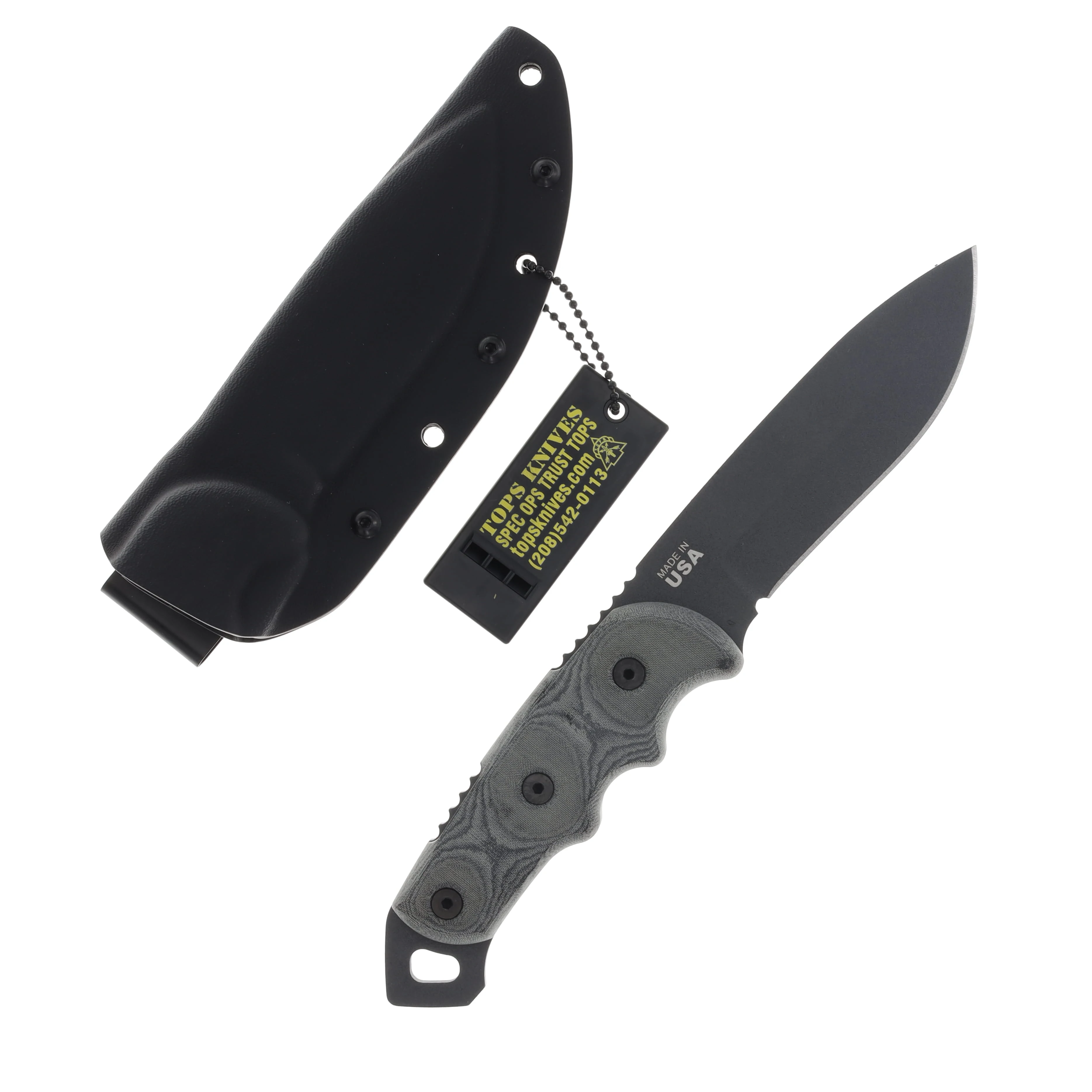 TOPS Knives Cochise Ranger Fixed Blade Knife Gray 1095 Black Linen Micarta Gray TPCO55 View 1