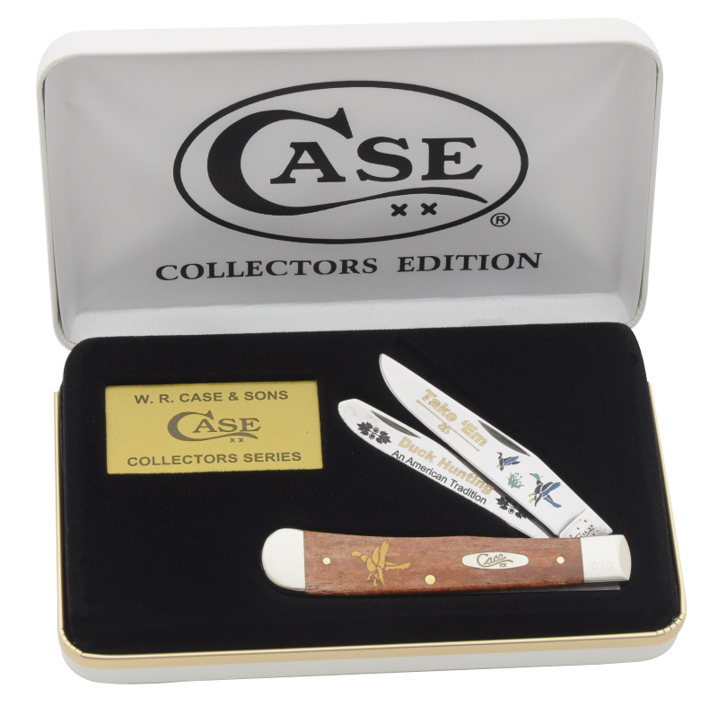 Case XX Take 'Em Duck Hunting Chestnut Smooth Bone Trapper Folding Knife CACNDUCK View 2